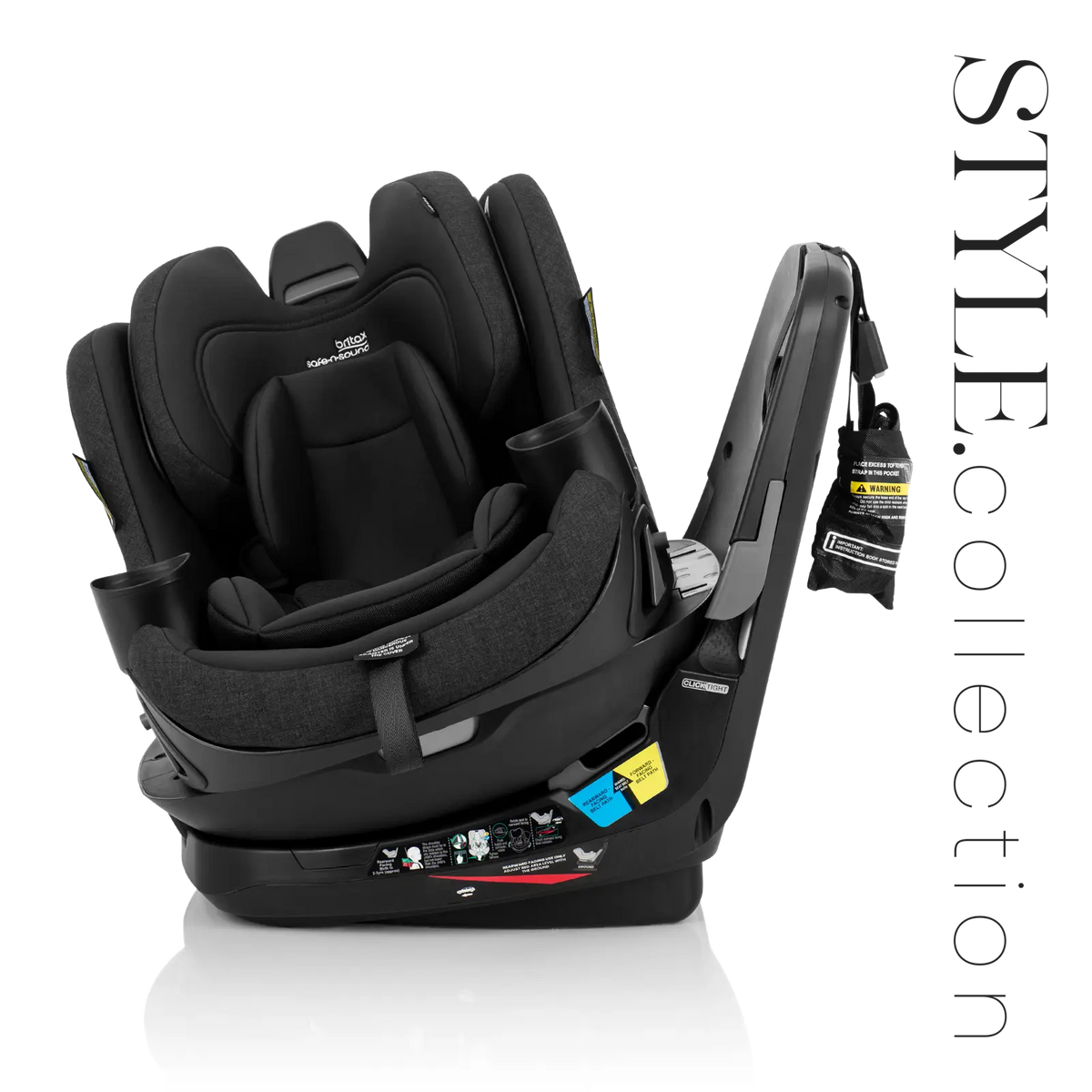 Britax Skye 360 car seat front view in Raven Black