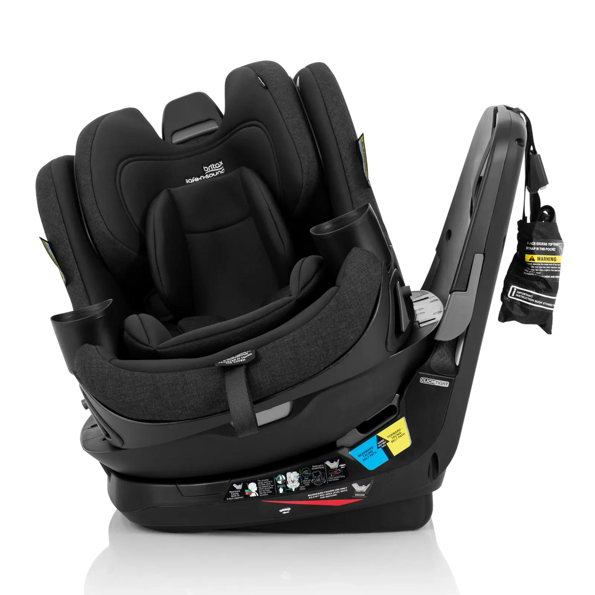 Britax Skye 360 shown rotated towards the car door