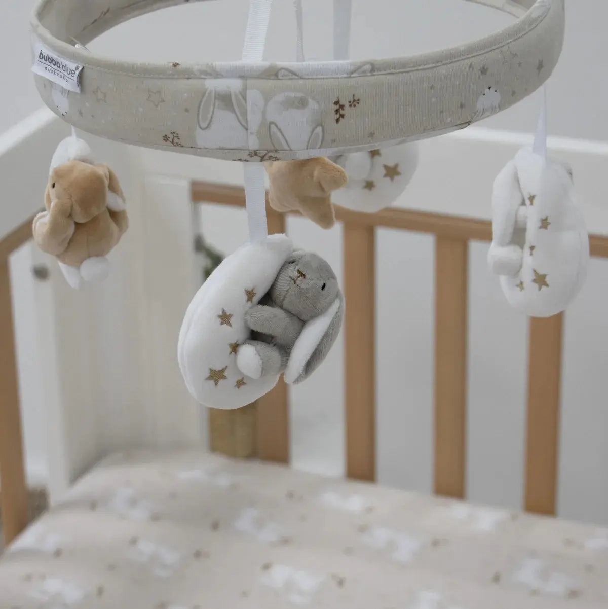 Bubba Blue Musical Cot Mobile - Bunny Dreams