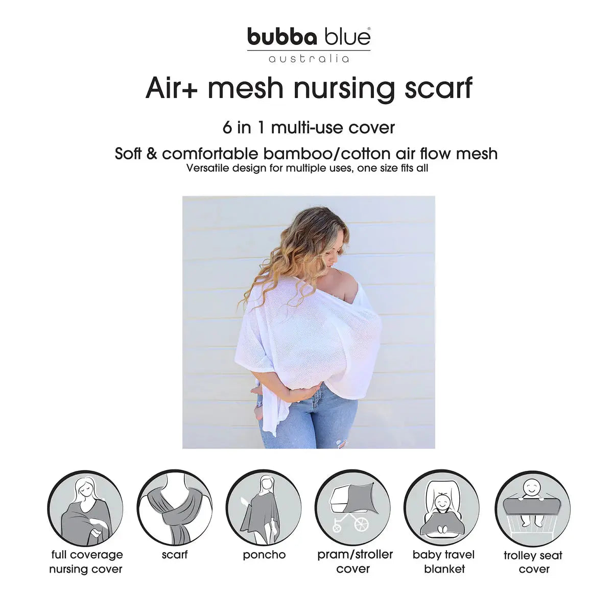 Bubba Blue Nordic 2pk AIR+ Mesh Nursing Scarf