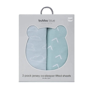 Bubba Blue Nordic 2pk Jersey Co-sleeper Fitted Sheets