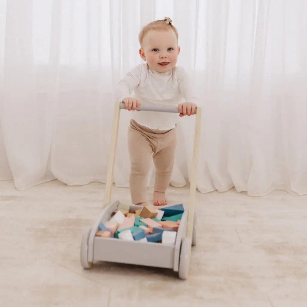 Bubble Wooden Baby Push Cart & Walker