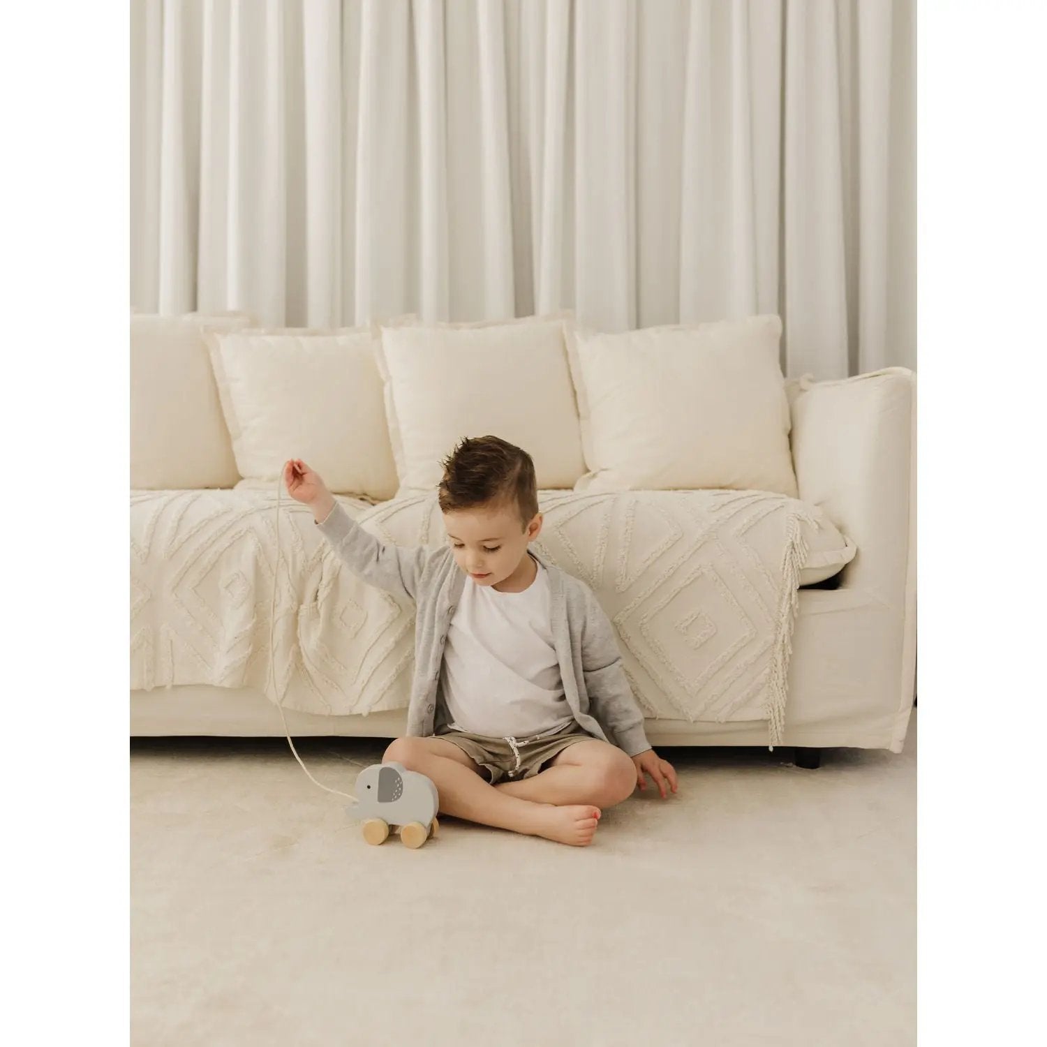 Bubble Wooden Elephant Pull Along Toy