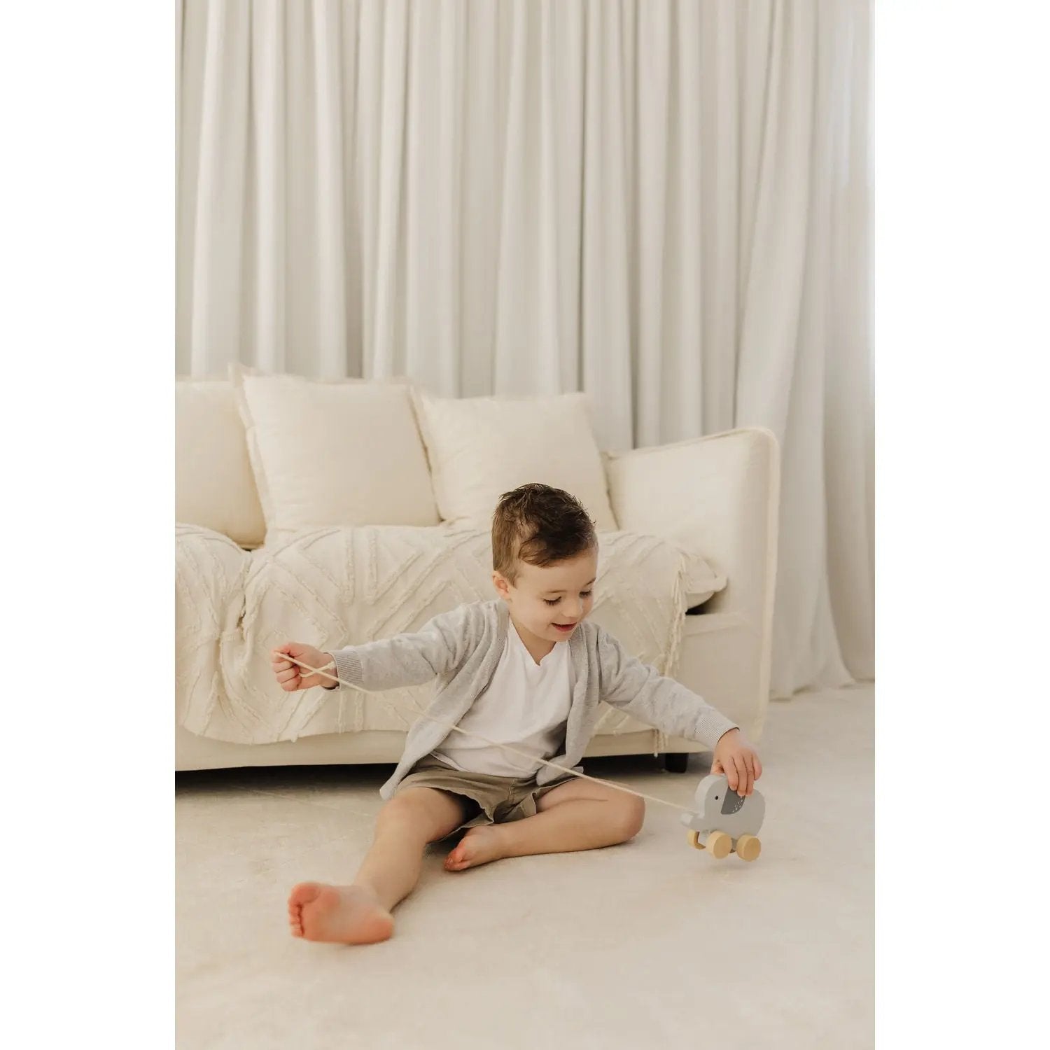 Bubble Wooden Elephant Pull Along Toy