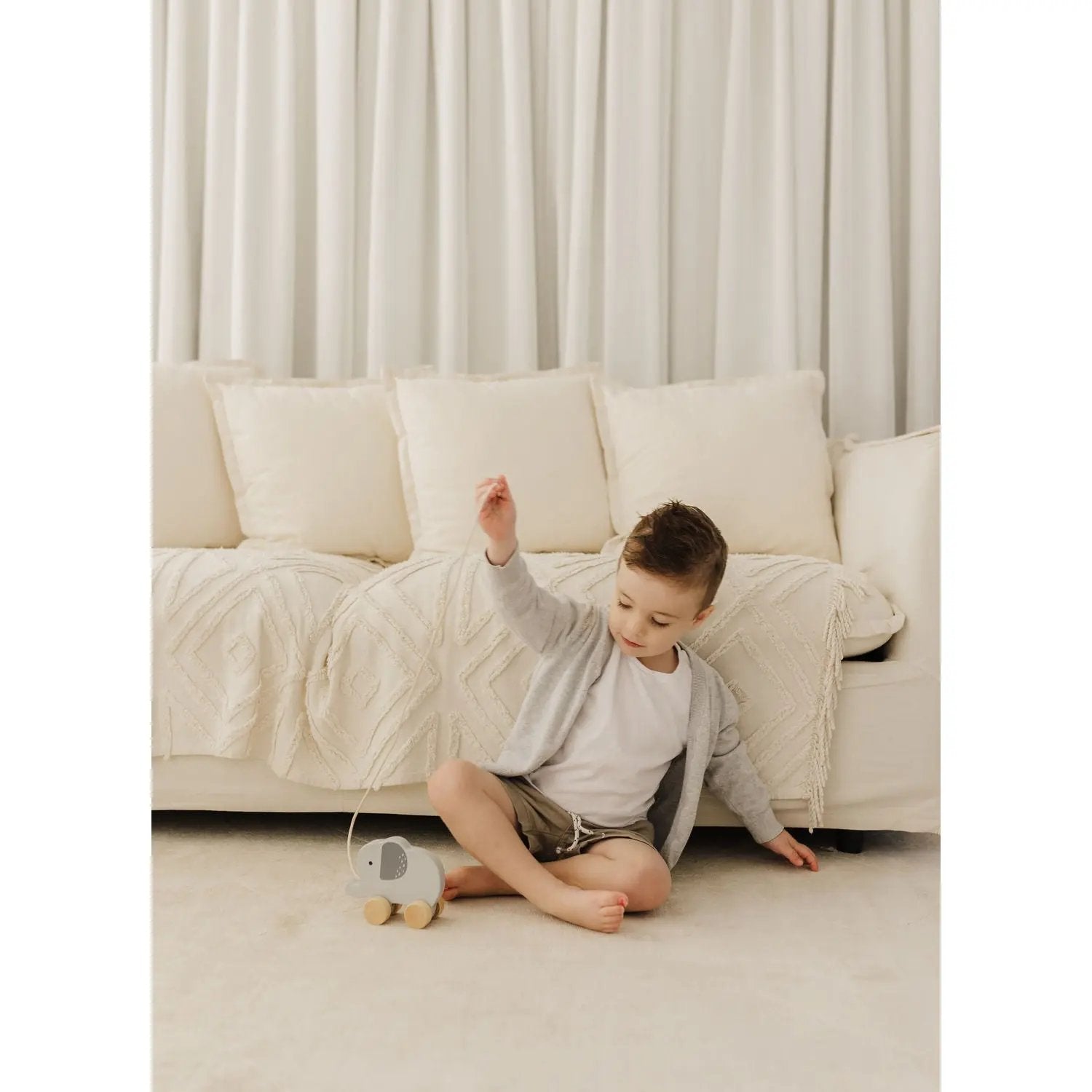 Bubble Wooden Elephant Pull Along Toy