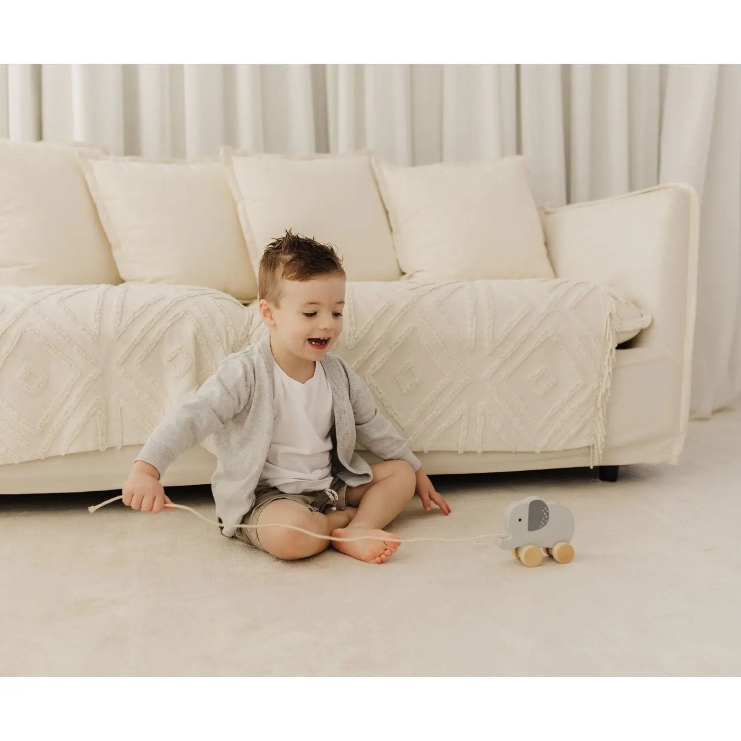 Bubble Wooden Elephant Pull Along Toy