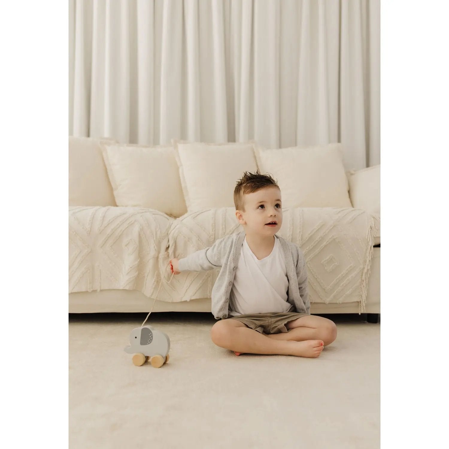 Bubble Wooden Elephant Pull Along Toy