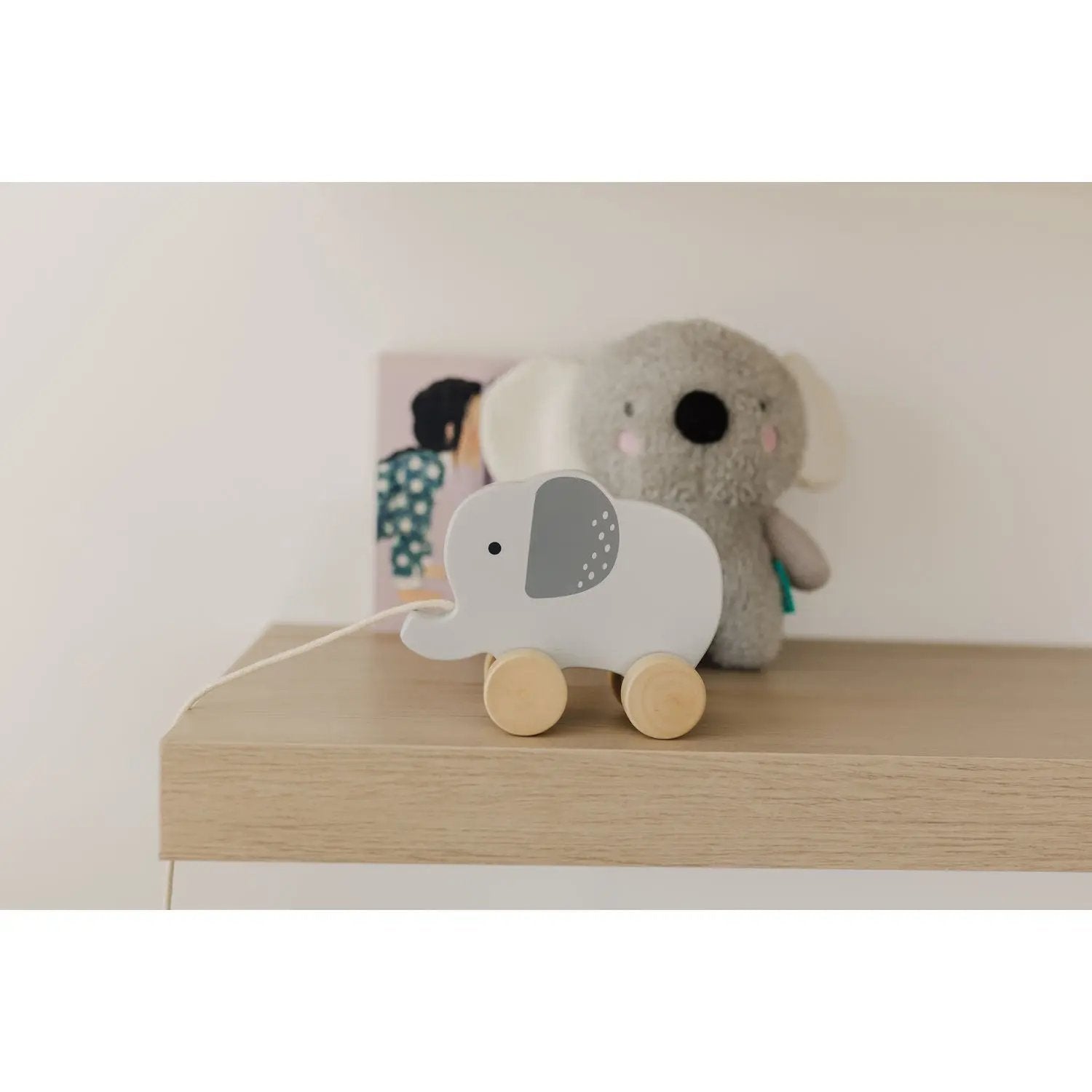 Bubble Wooden Elephant Pull Along Toy