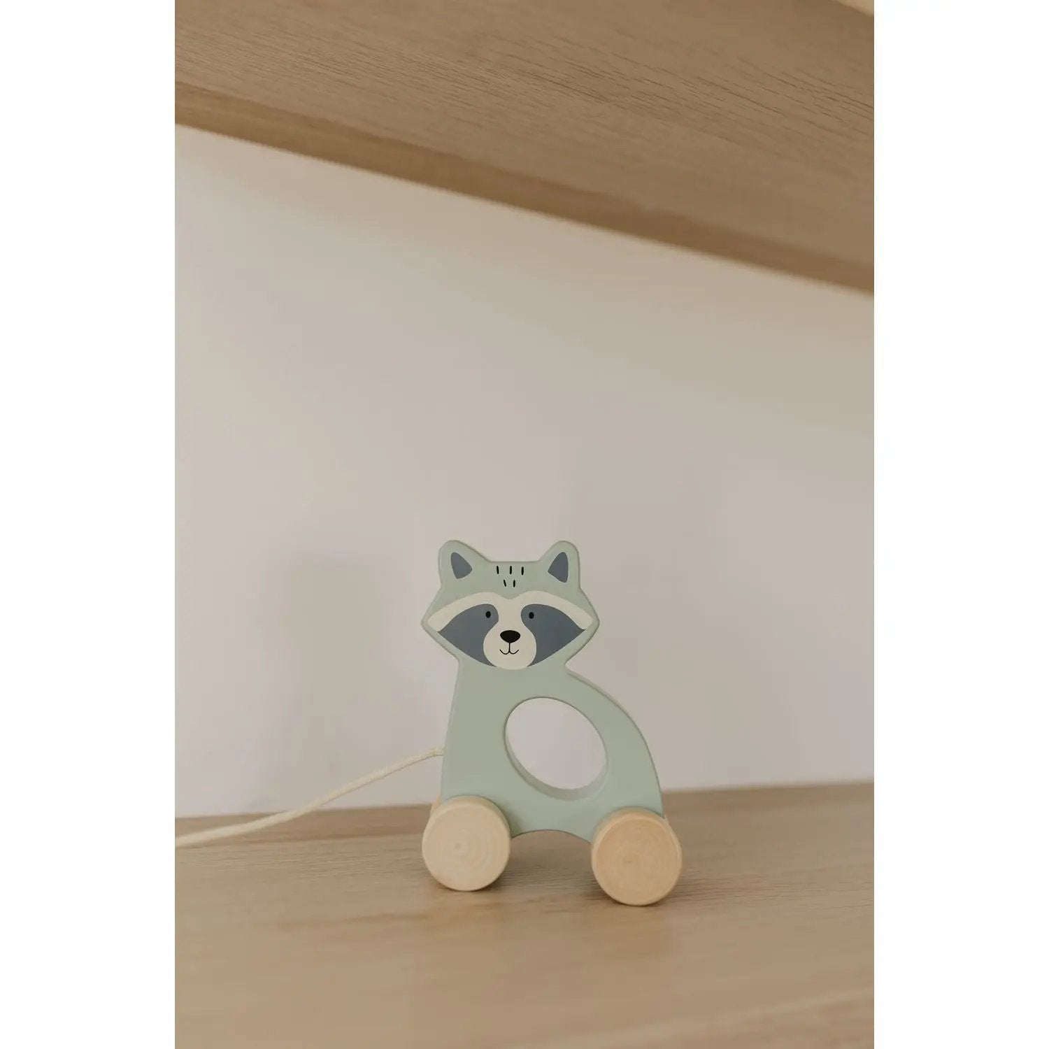 Bubble Wooden Raccoon Pull Along Toy