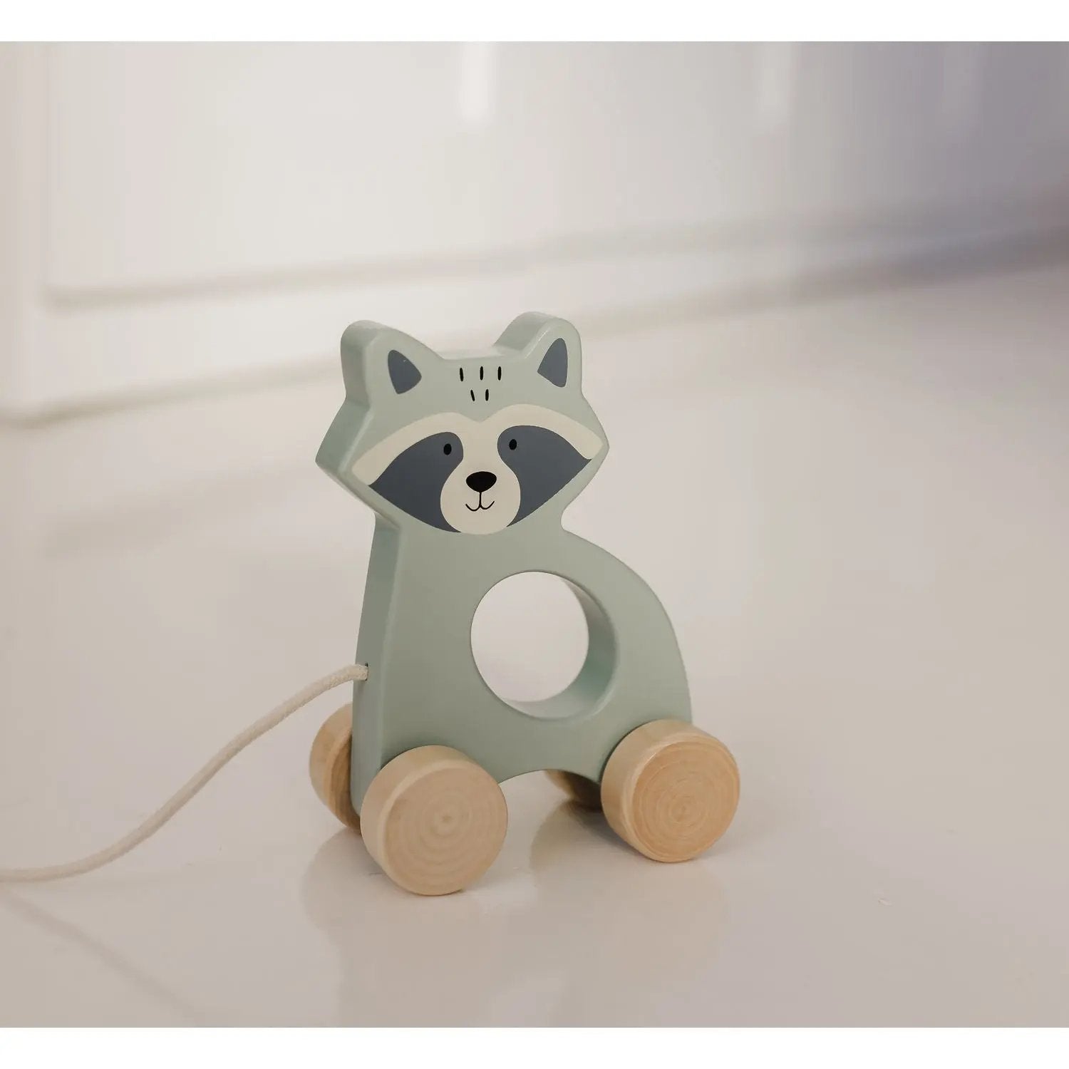 Bubble Wooden Raccoon Pull Along Toy