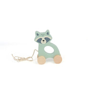 Bubble Wooden Raccoon Pull Along Toy