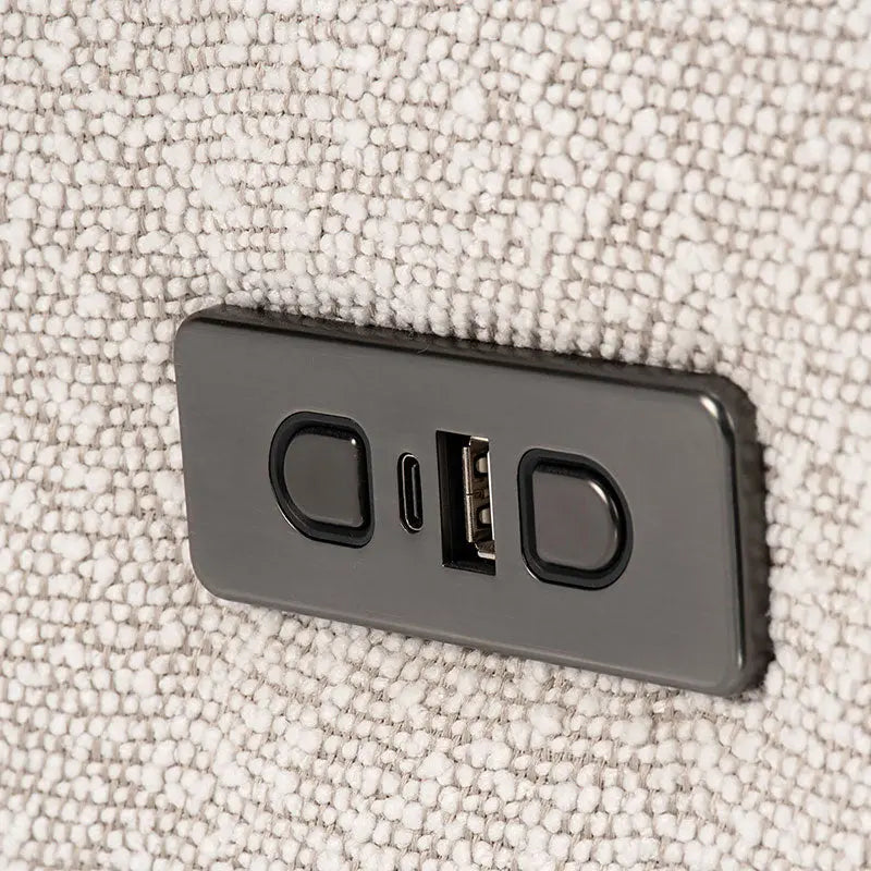 COCOON BONDI Electric Recliner Glider Chair in Light Grey Boucle