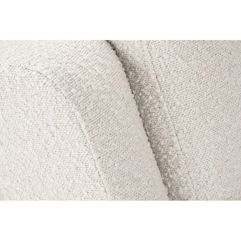 COCOON BONDI Vanilla Boucle glider chair — side profile view showing backrest height 65cm