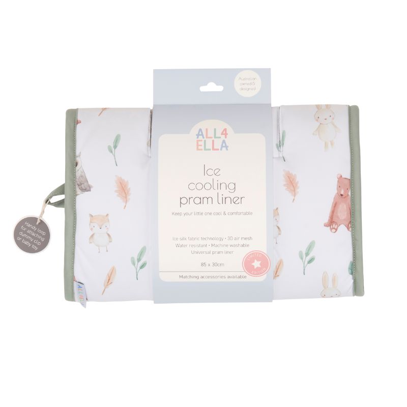 Cooling pram liner 3D air mesh backing detail