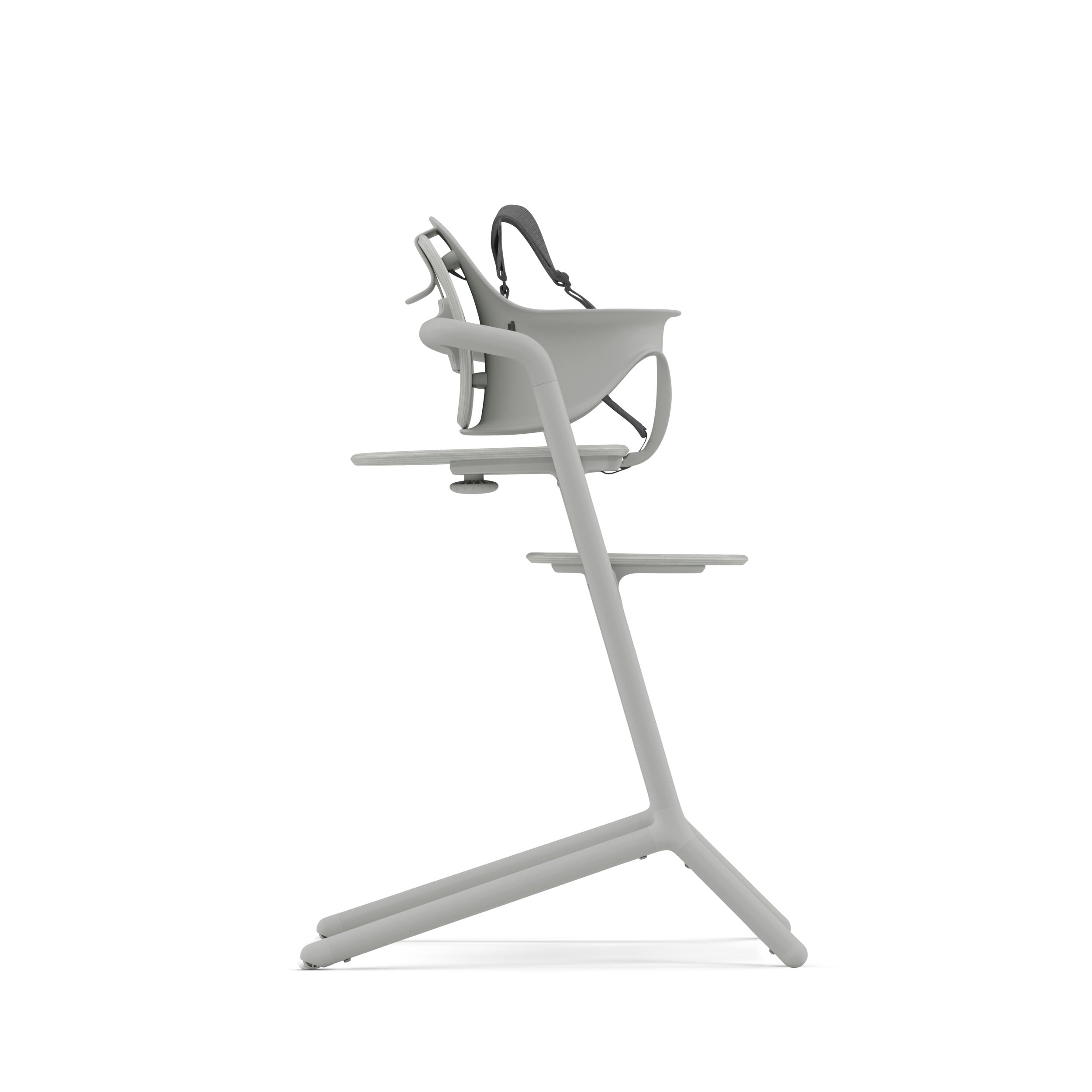 CYBEX LEMO Chair, Baby Set and harness in Suede Grey, rear angle