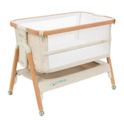 CoZee Breeze Plus Co-Sleeping Bassinet with Rocking Legs - Scandi Walnut and Ecru