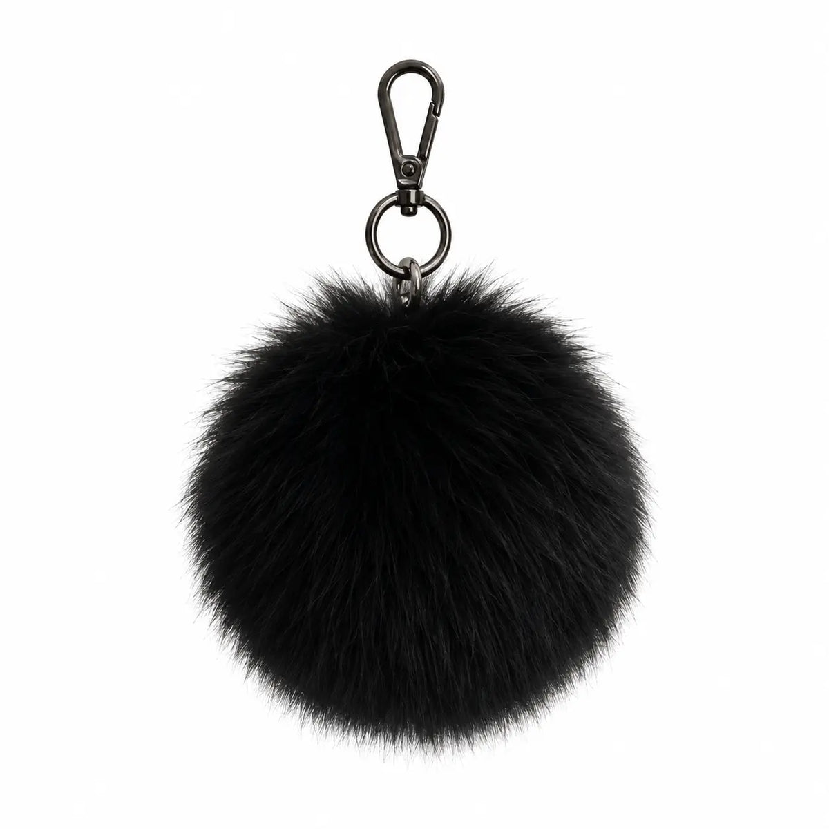 Coco Mae fluffy ball bag charm in Black