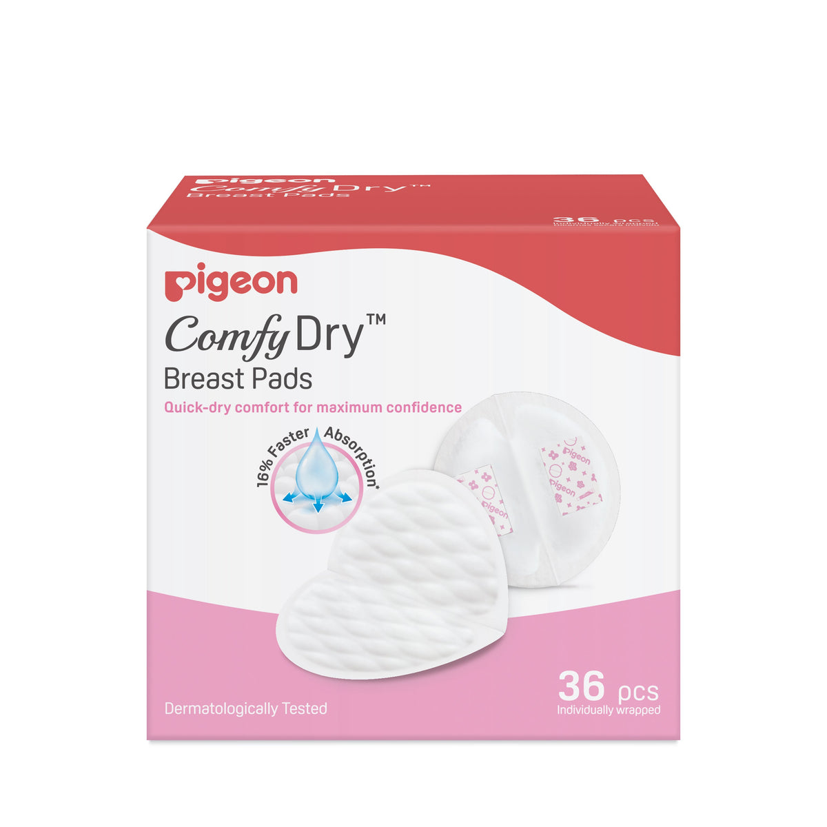 Pigeon ComfyDry Breast Pads 36 pack box