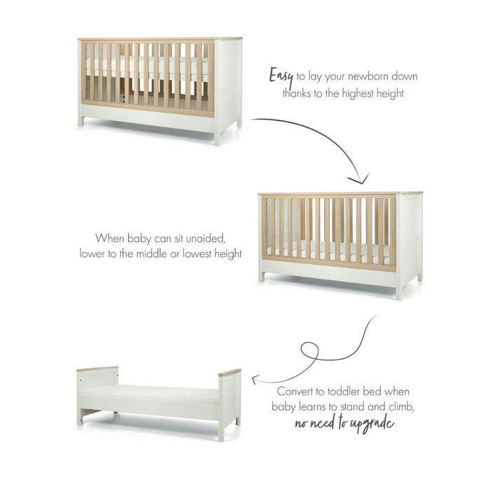 Mamas & Papas Harwell 5 Piece Set with Cot Bed, Dresser Changer, Mattress, Fitted Sheets & Mattress Protector