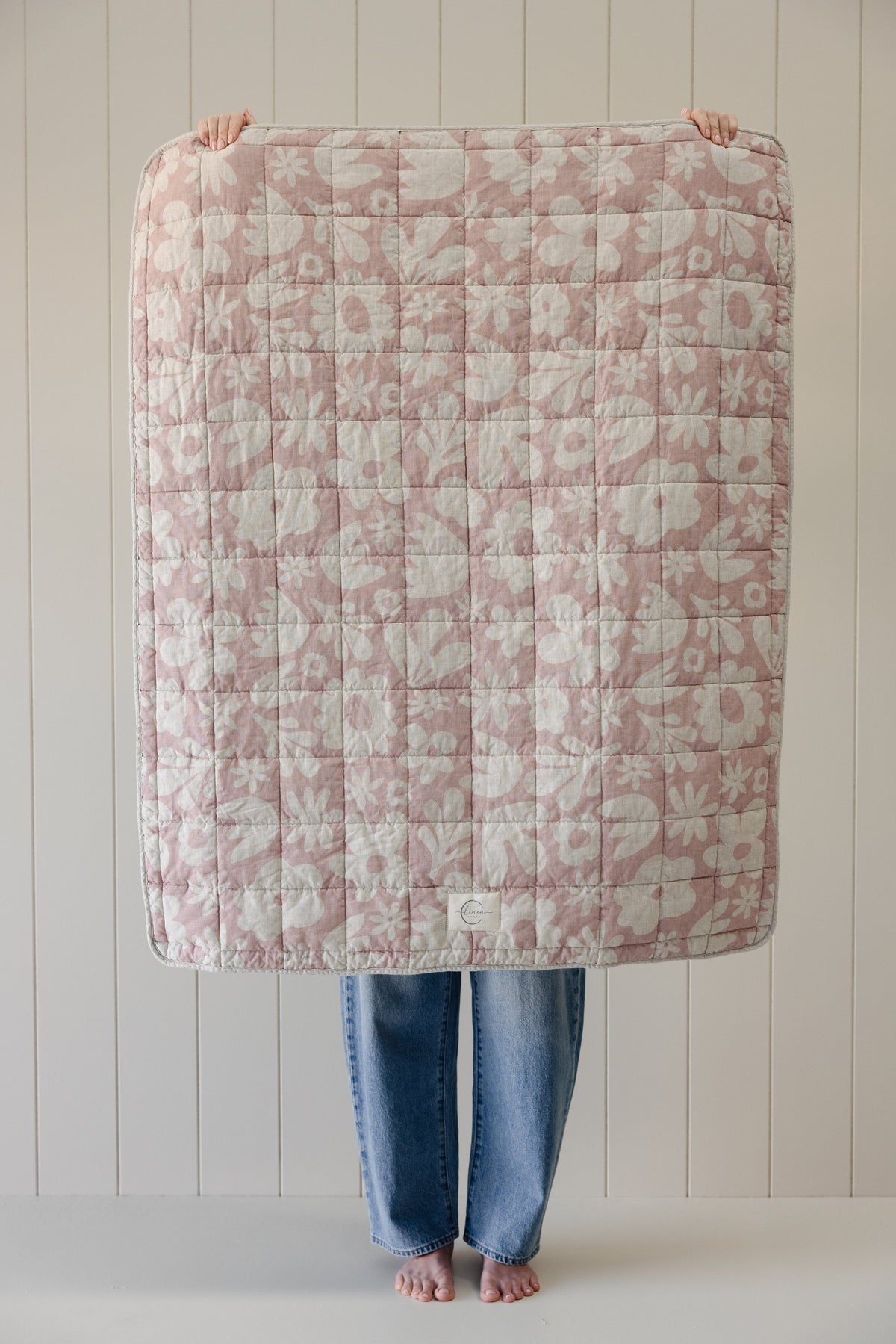 Linen Label Rectangle Toddler Blanket & Play Mat