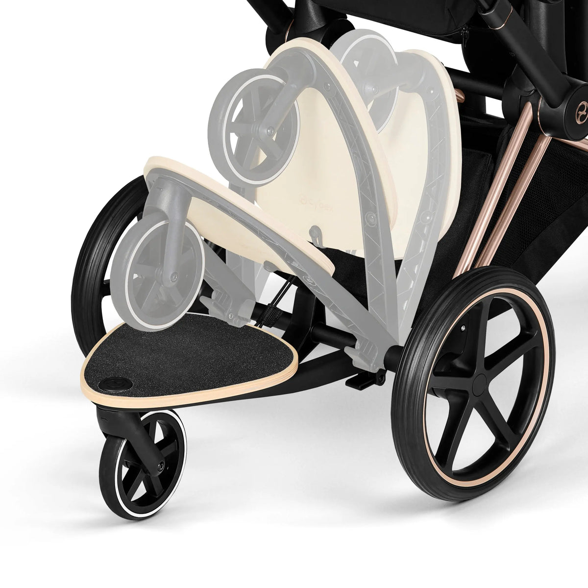 Cybex Priam folded with the Kid Board attached