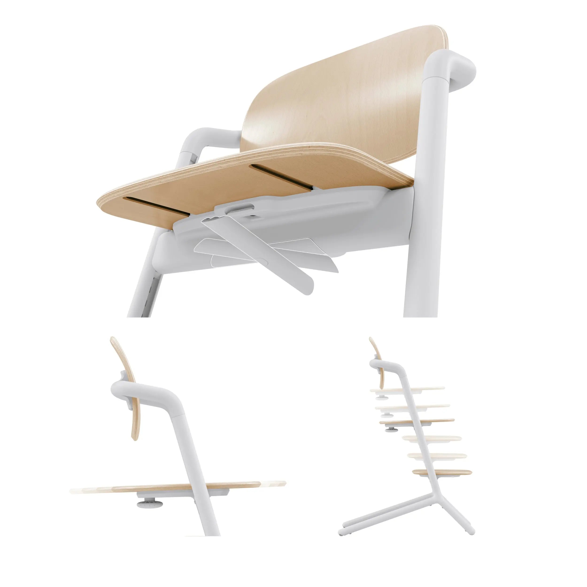 One-handed seat adjustment on the CYBEX LEMO Chair in Sand White