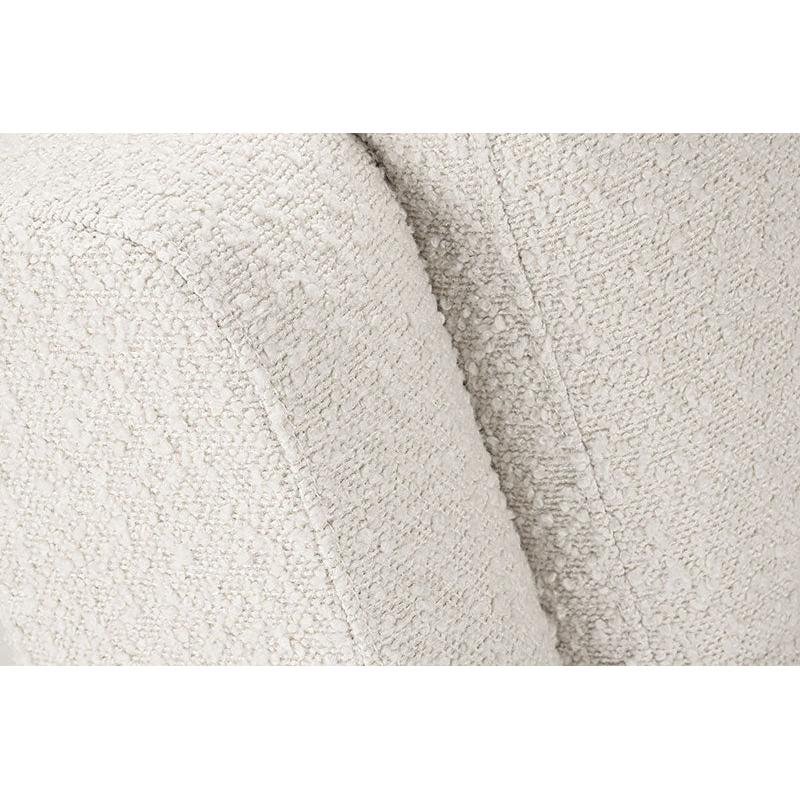 COCOON BONDI Vanilla Boucle glider chair — side profile view showing backrest height 65cm