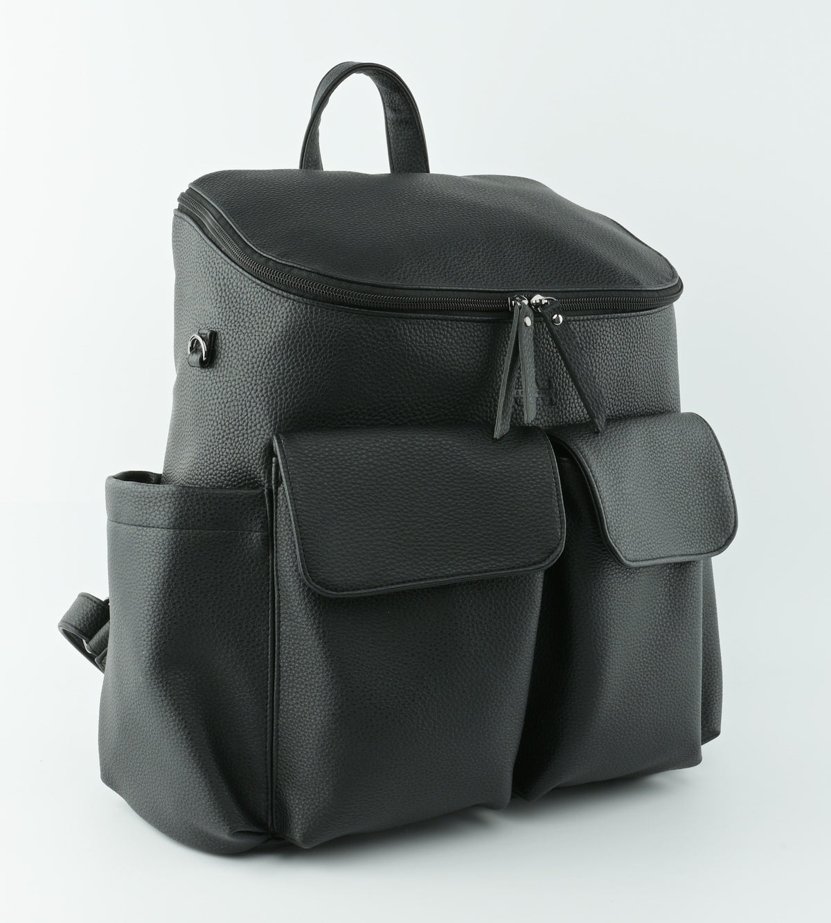 Coco Mae Lyon nappy backpack front pockets, Black