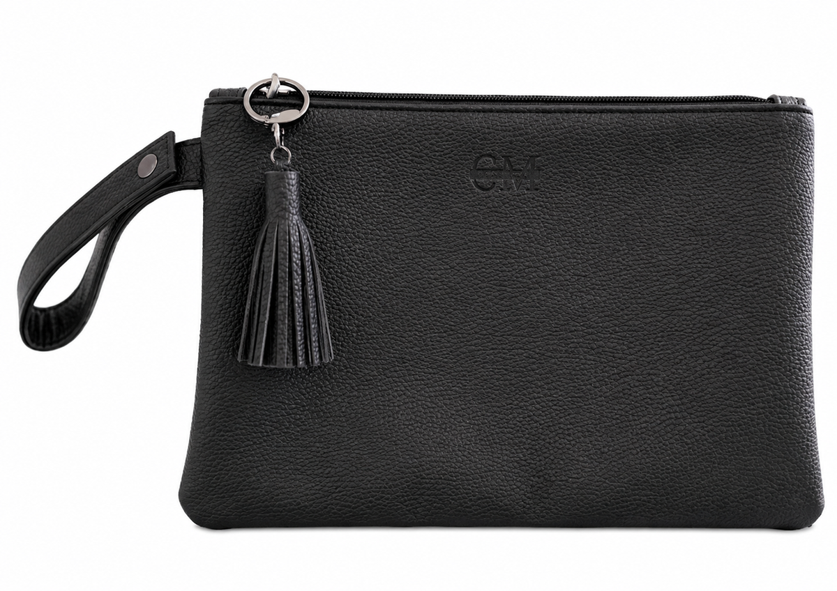 Coco Mae Tassel Clutch nappy clutch in Black