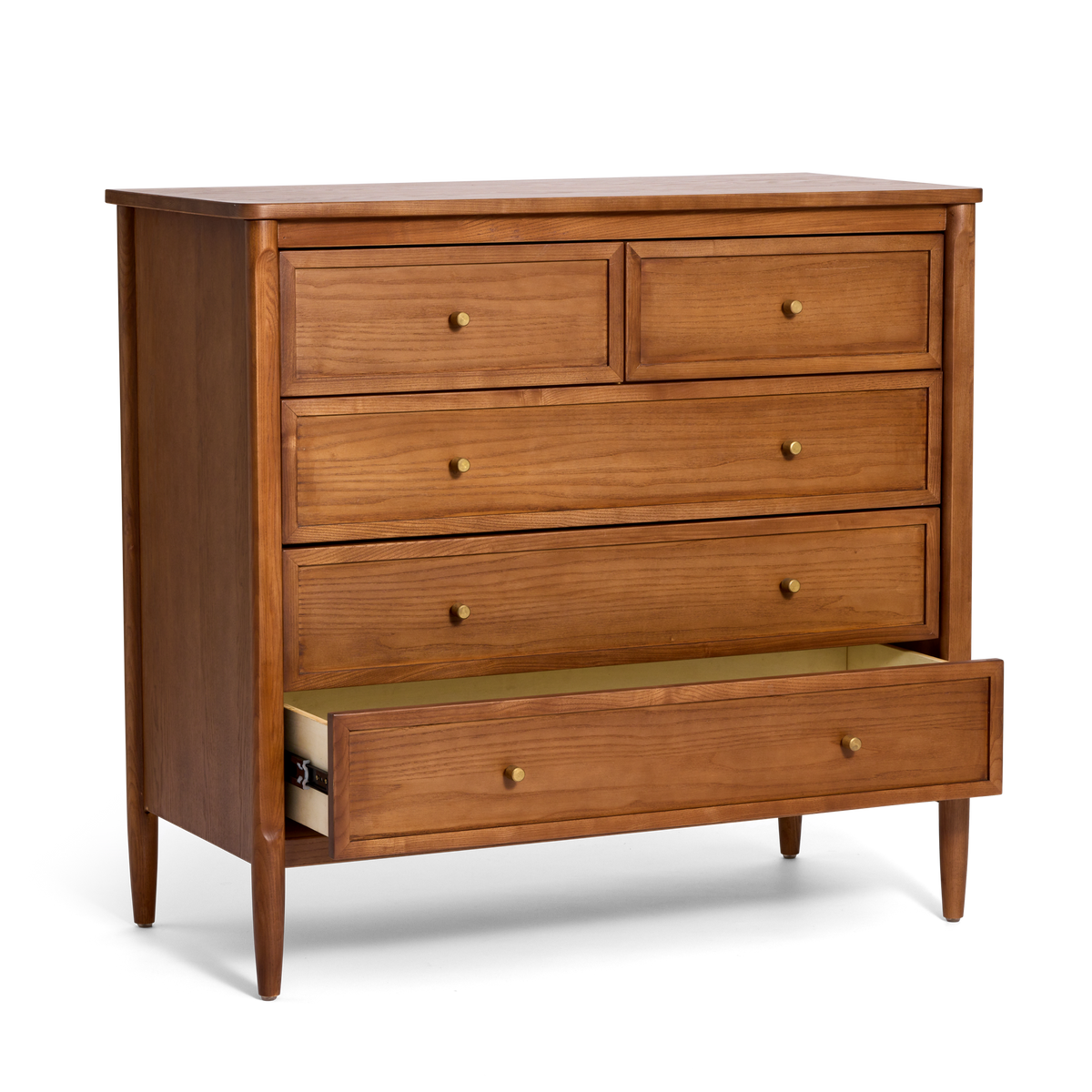 Cariboo Marlow Dresser with the bottom drawer open