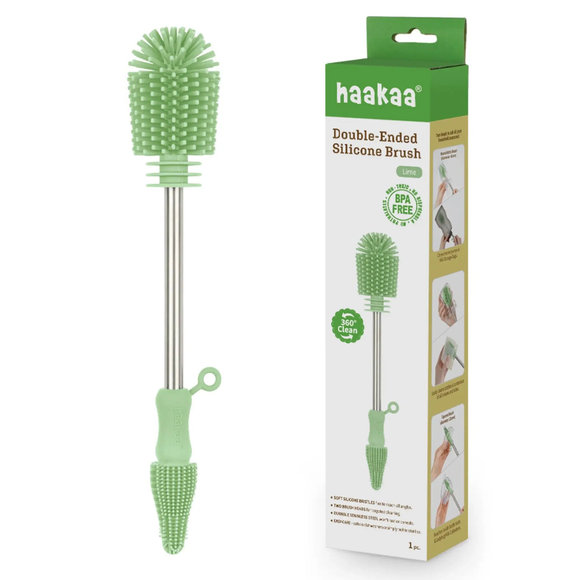 Haakaa Silicone Double-Ended Bottle Brush  