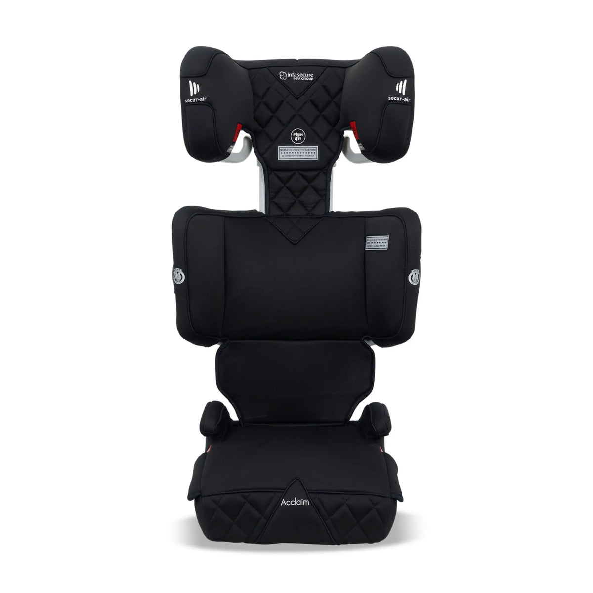 Infasecure Acclaim More – Push & Lift one-hand headrest adjustment with integrated sash guides