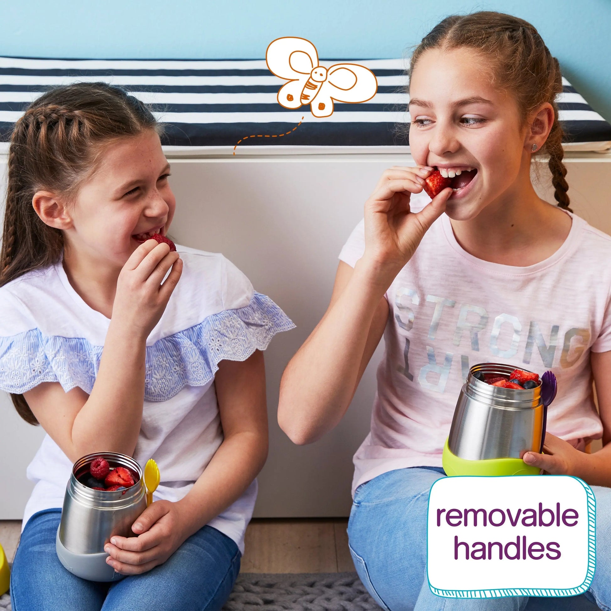 insulated food jar - blue slate