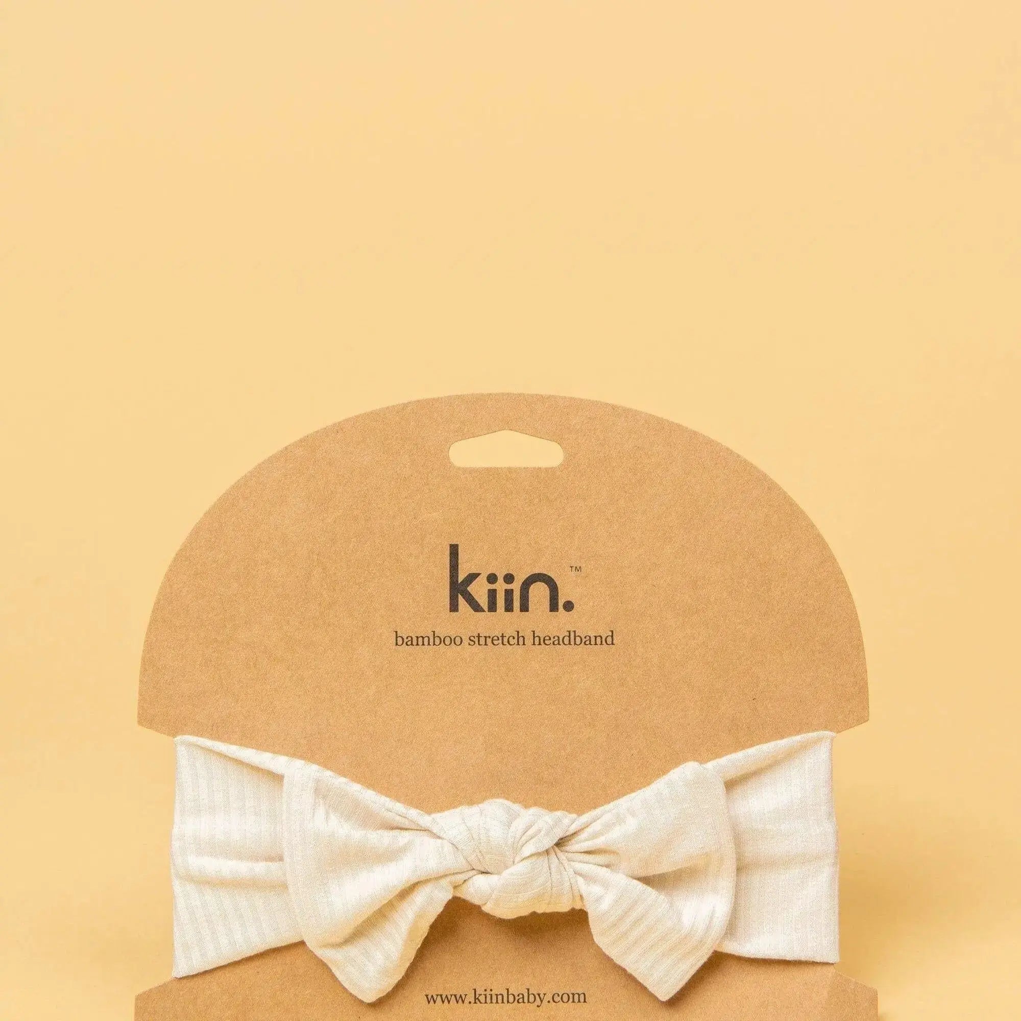 Kiin Baby Bamboo Stretch Bow Headband - Heather