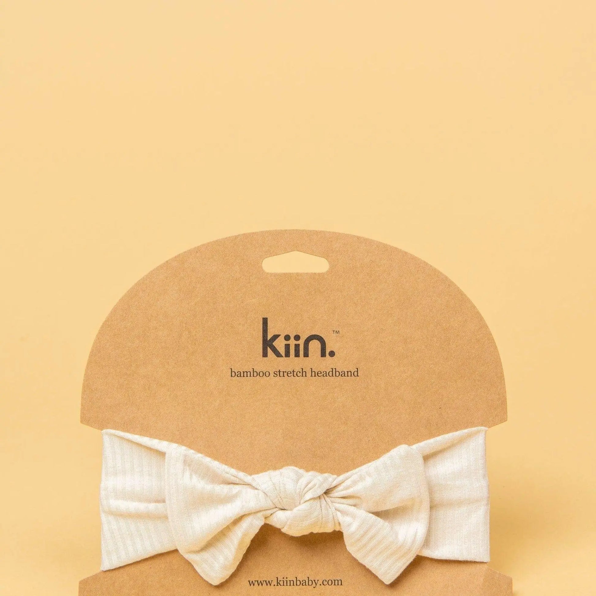 Kiin Baby Bamboo Stretch Bow Headband - Ivory
