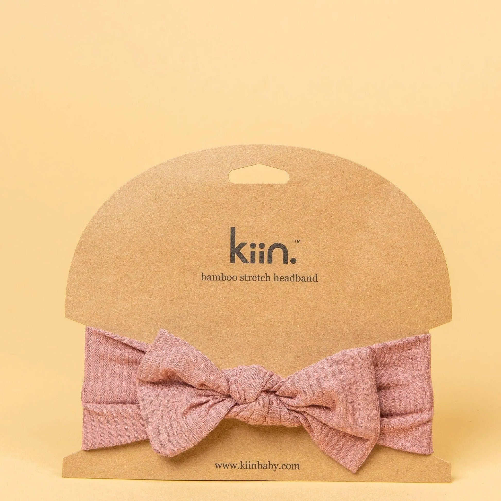 Kiin Baby Bamboo Stretch Bow Headband - Oat
