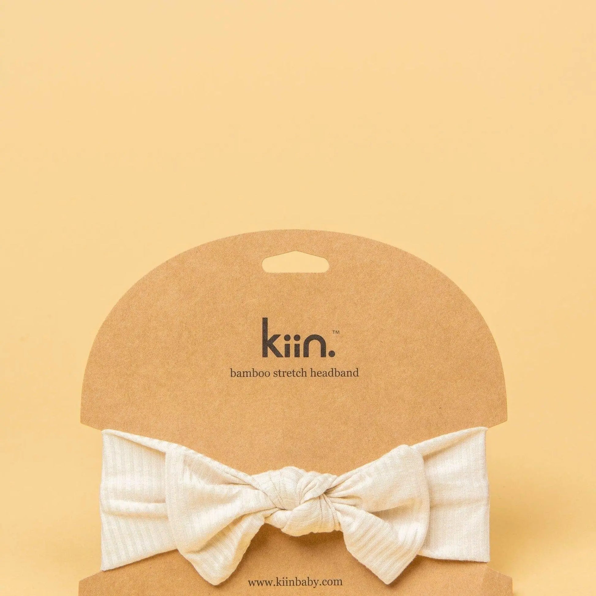 Kiin Baby Bamboo Stretch Bow Headband - Oat