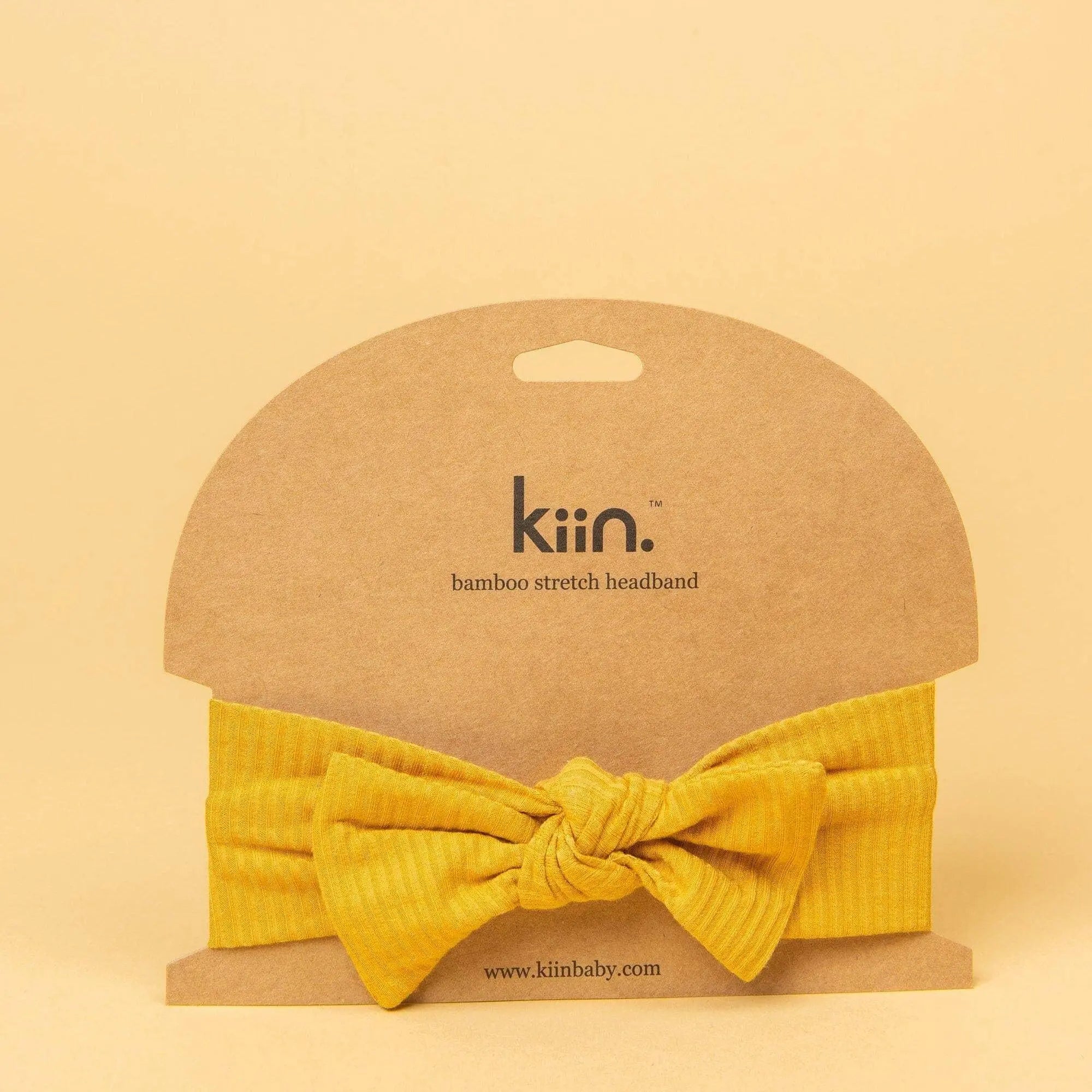 Kiin Baby Bamboo Stretch Bow Headband - Oat