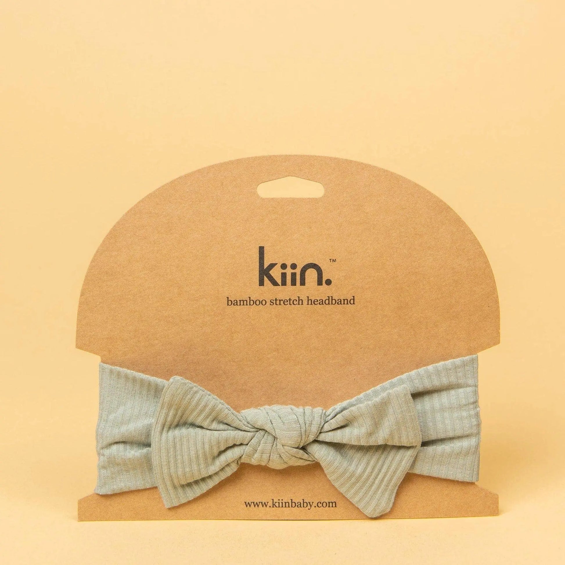 Kiin Baby Bamboo Stretch Bow Headband - Sage