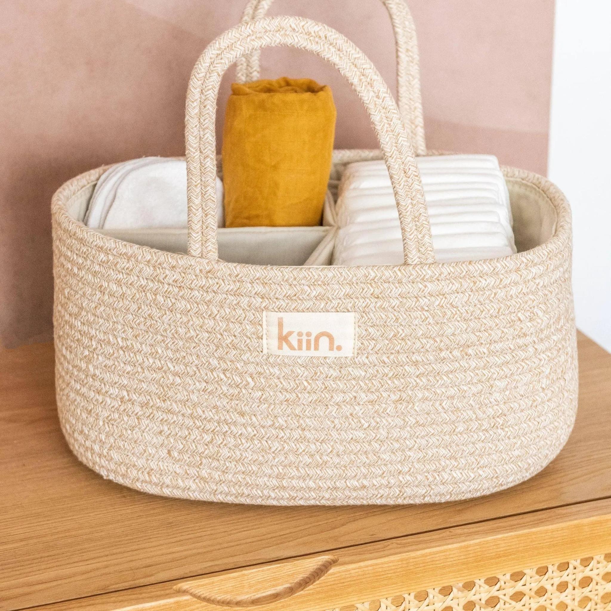 Kiin Baby Cotton Rope Nappy Caddy Organiser
