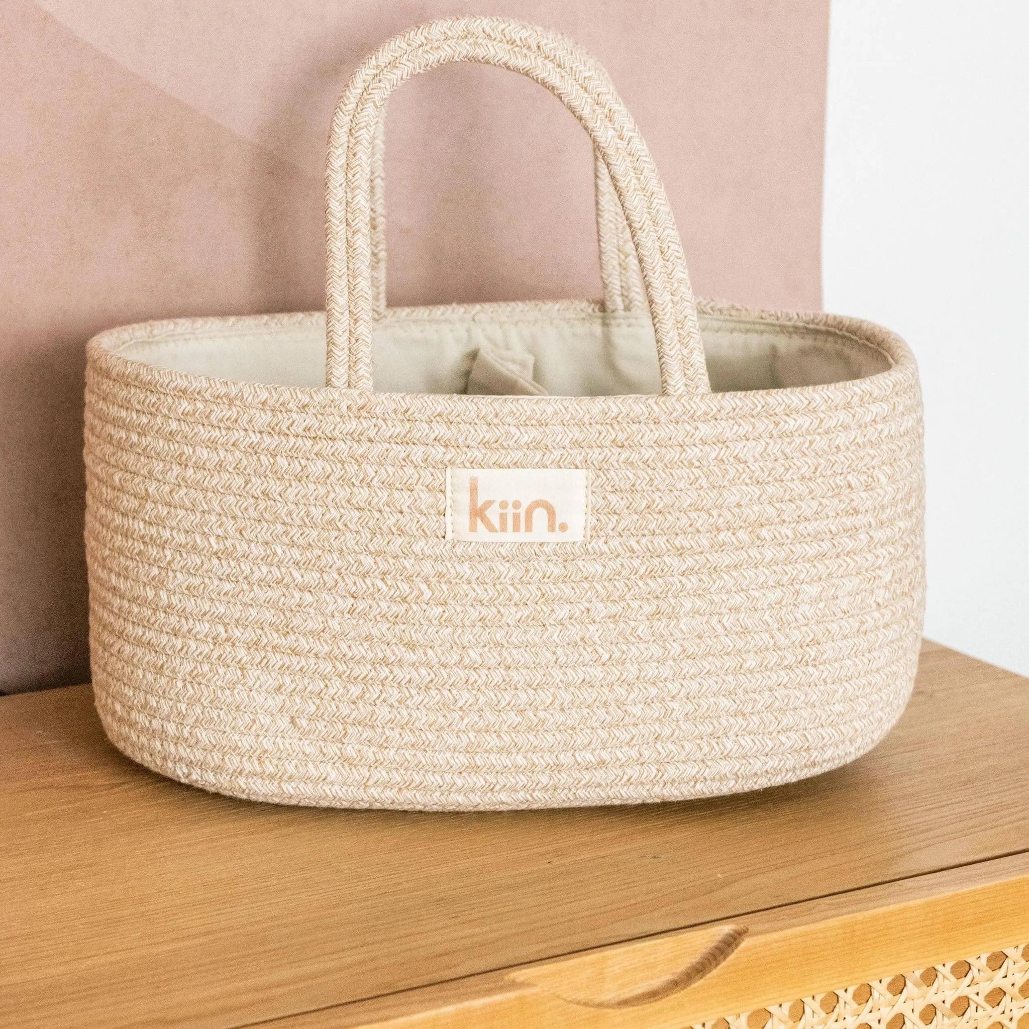 Kiin Baby Cotton Rope Nappy Caddy Organiser