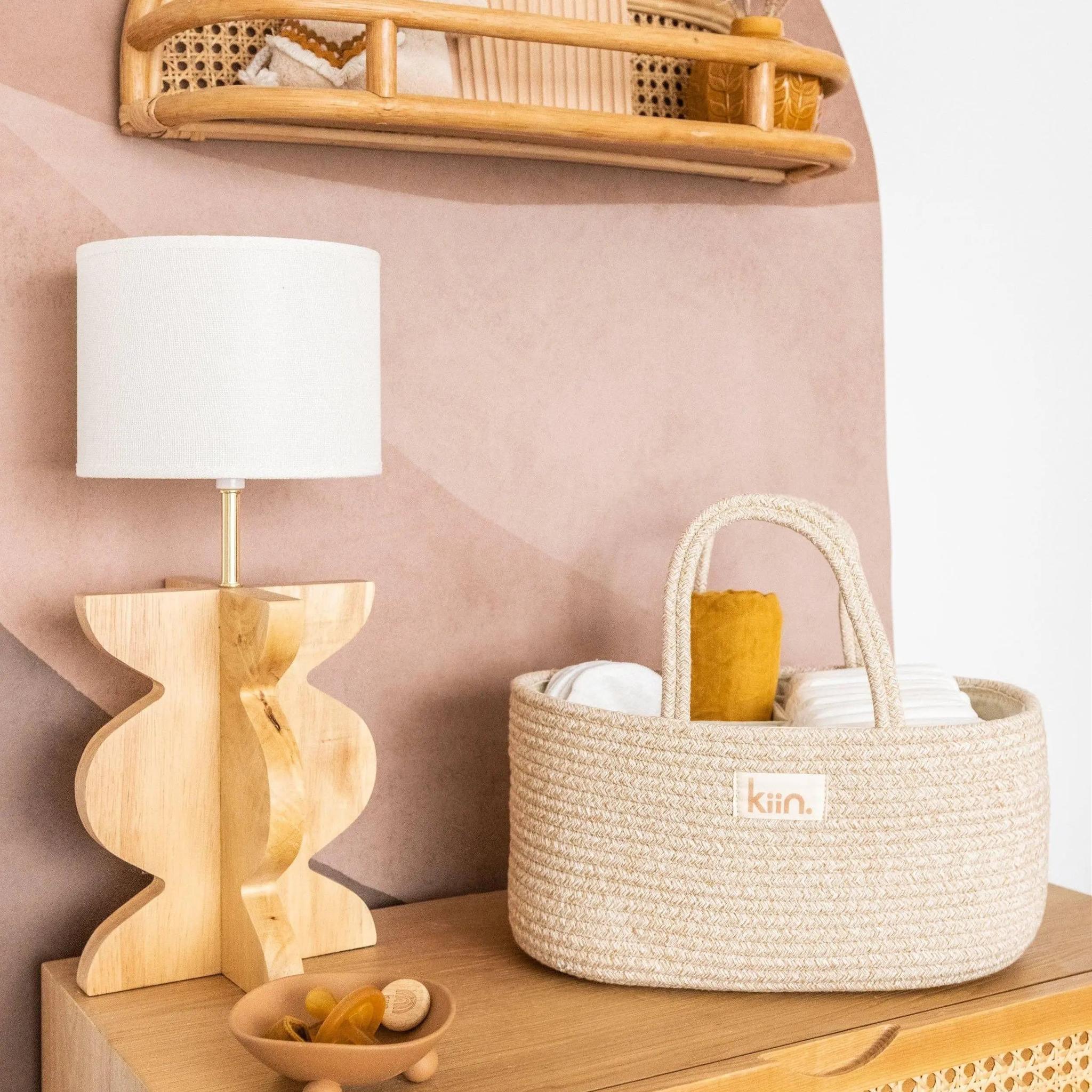 Kiin Baby Cotton Rope Nappy Caddy Organiser