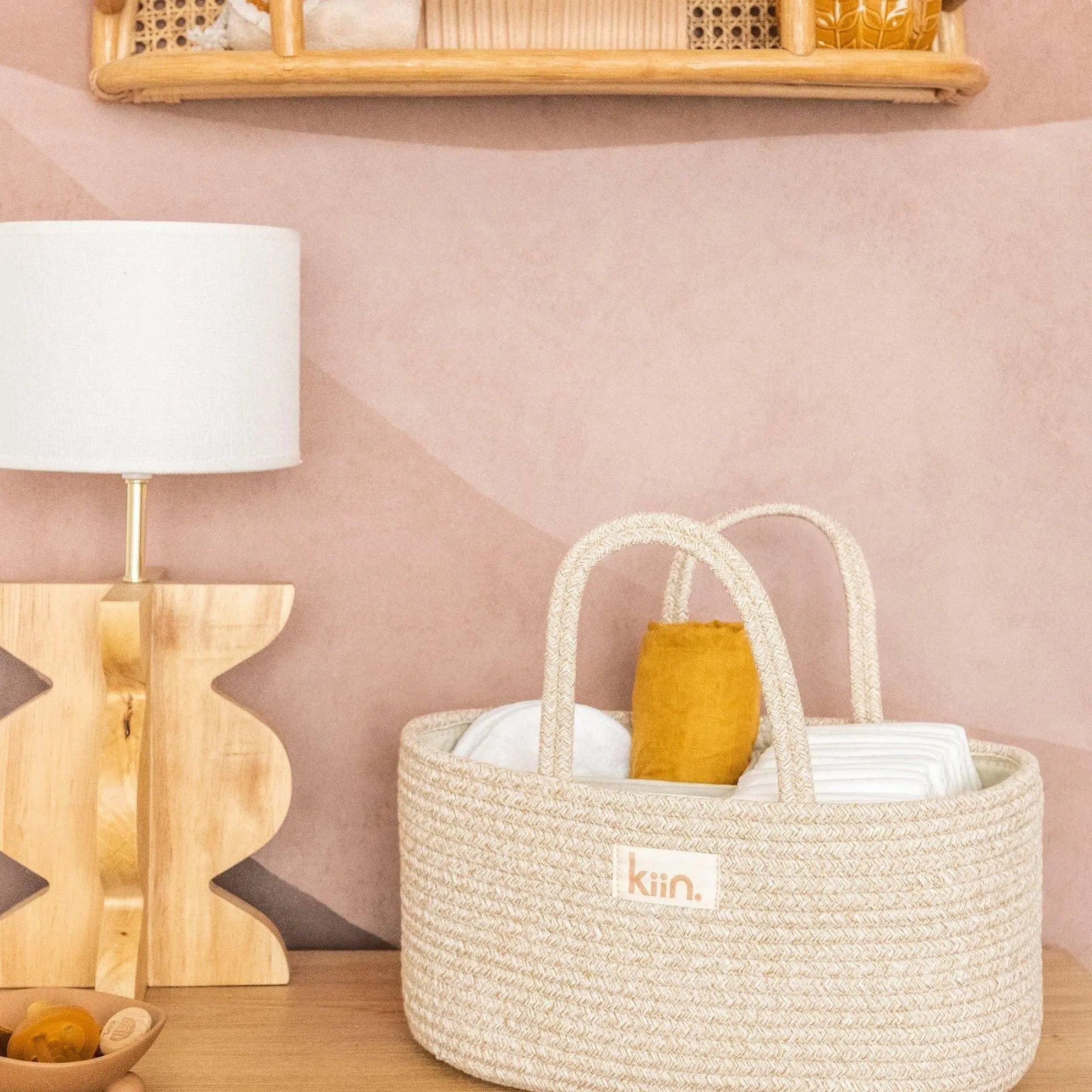 Kiin Baby Cotton Rope Nappy Caddy Organiser
