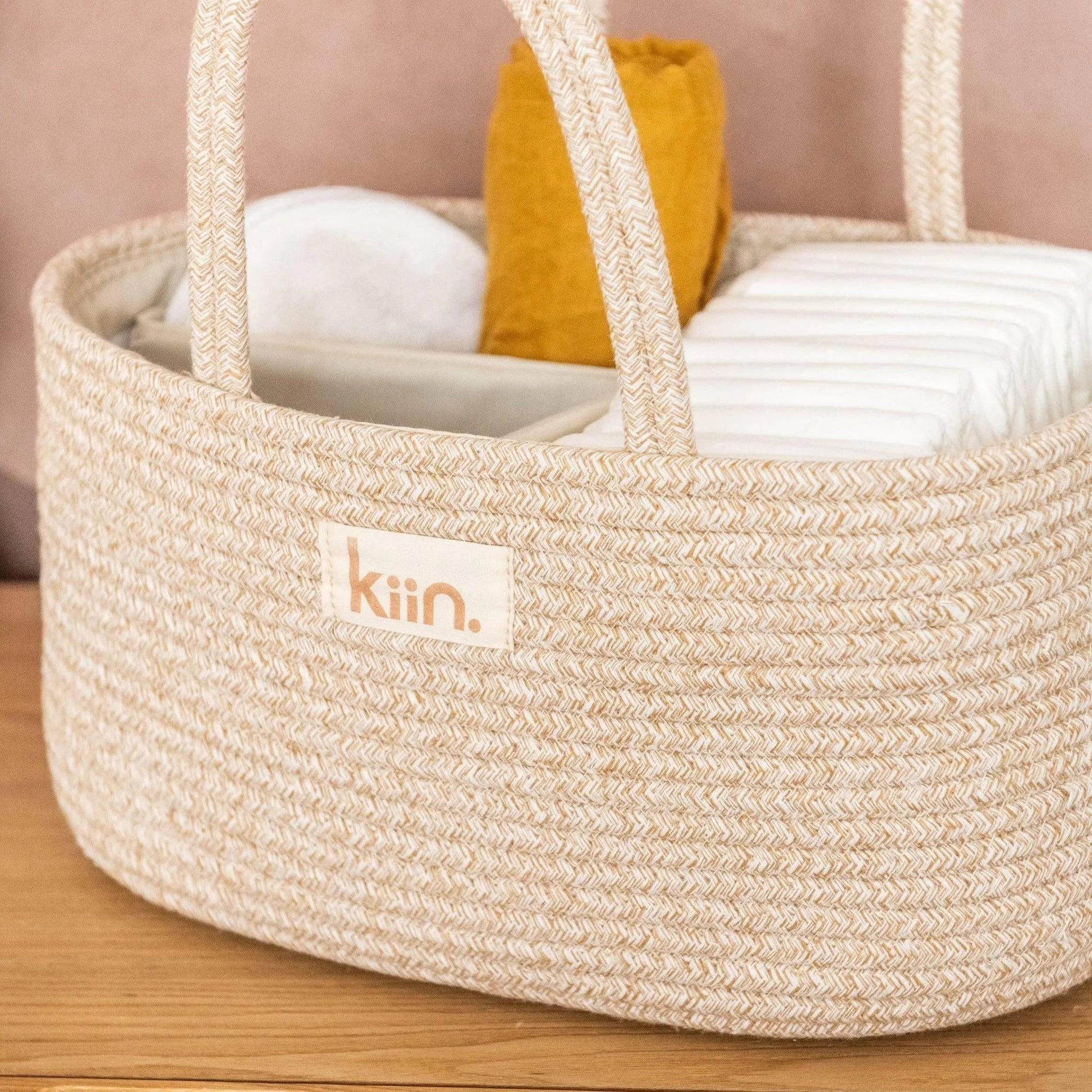 Kiin Baby Cotton Rope Nappy Caddy Organiser