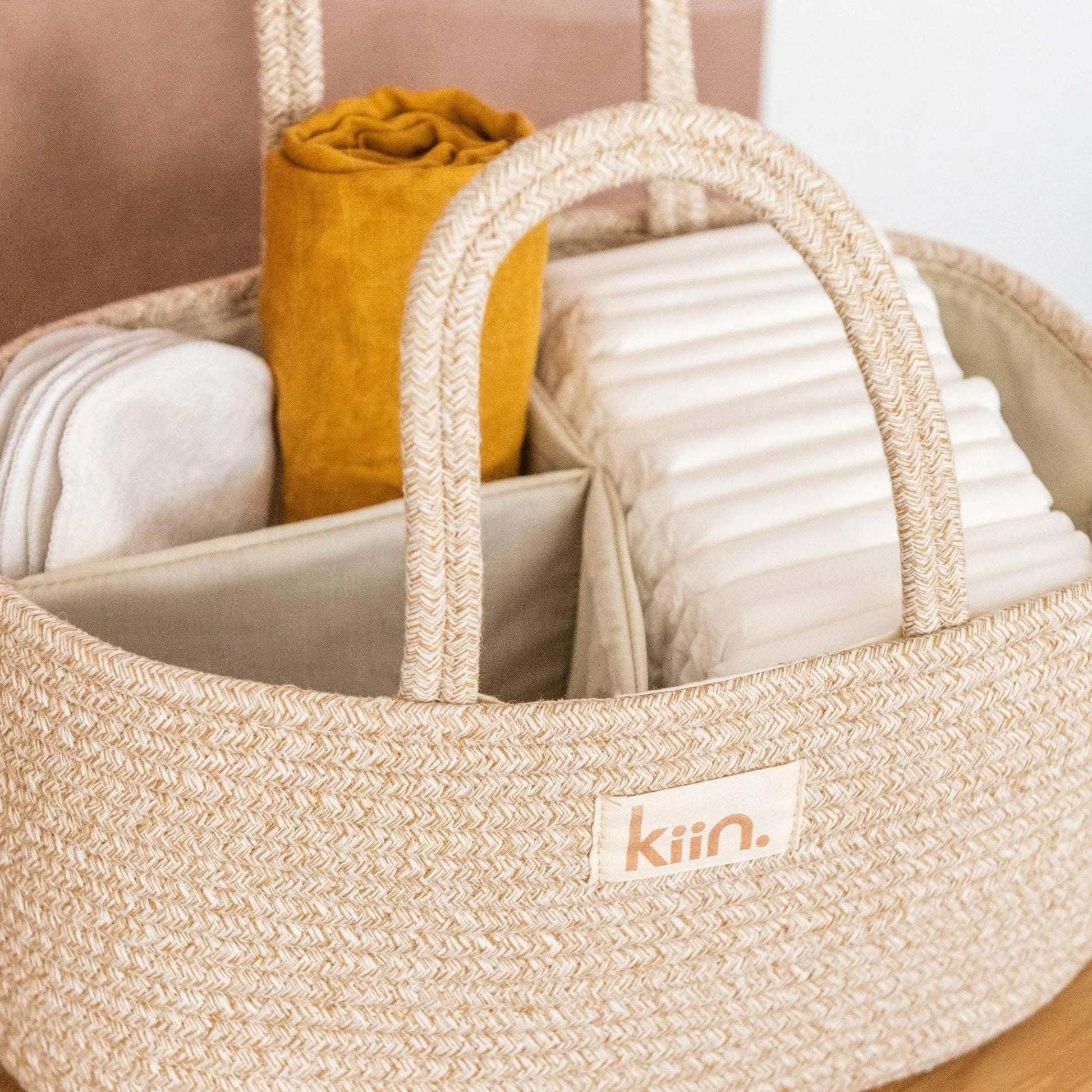 Kiin Baby Cotton Rope Nappy Caddy Organiser