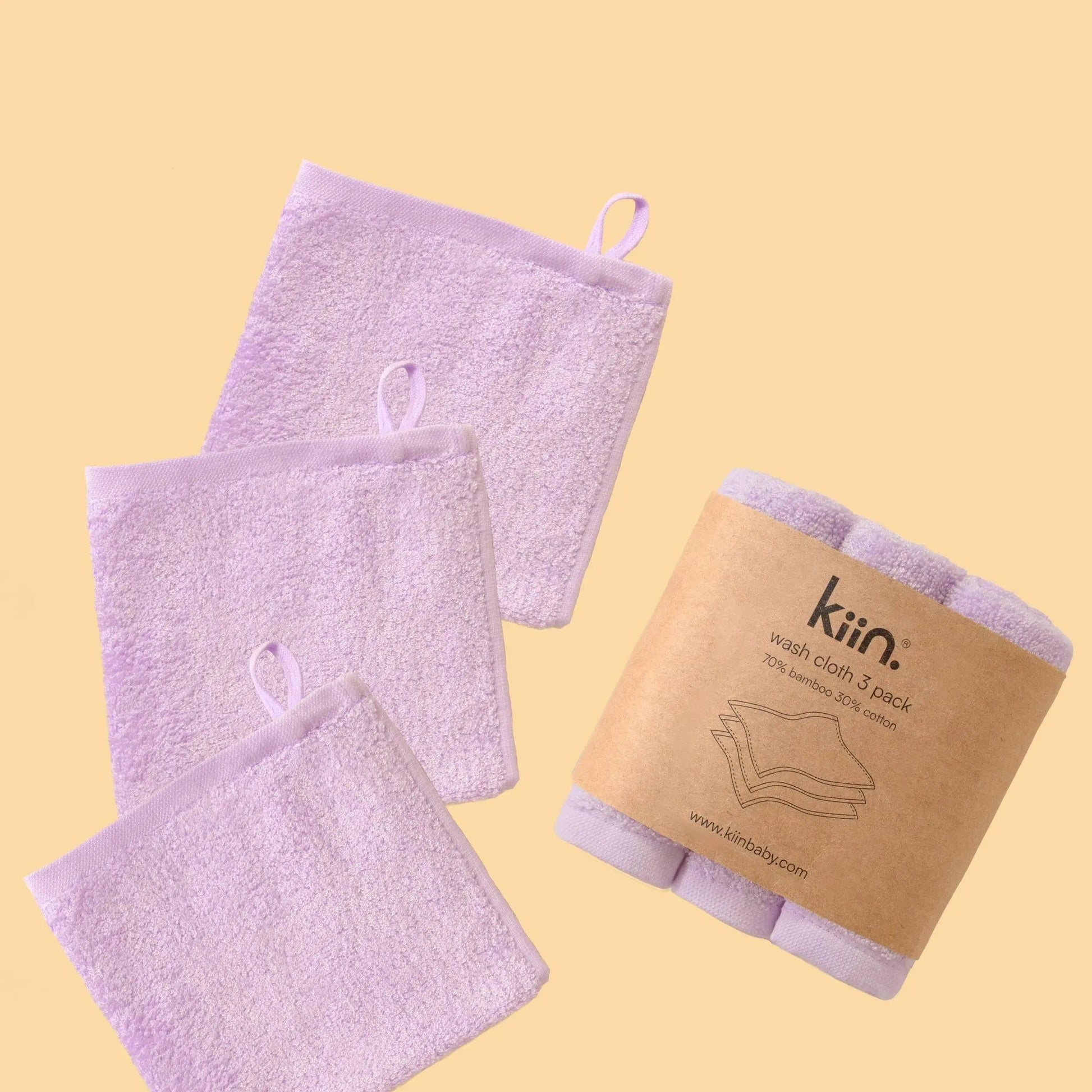Kiin Baby Wash Cloths 3 Pack - Ivory