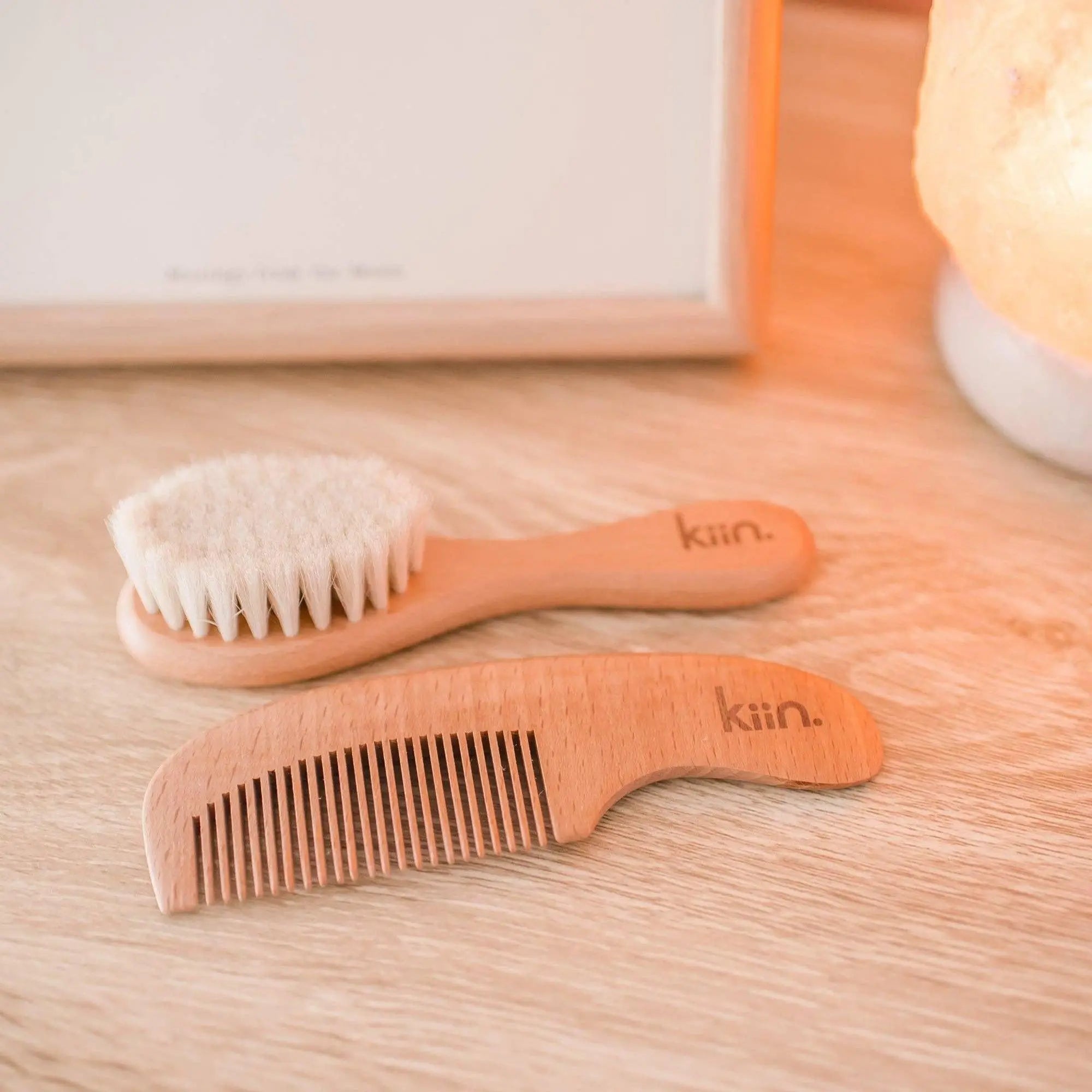 Kiin Baby Wooden Baby Brush + Comb Set