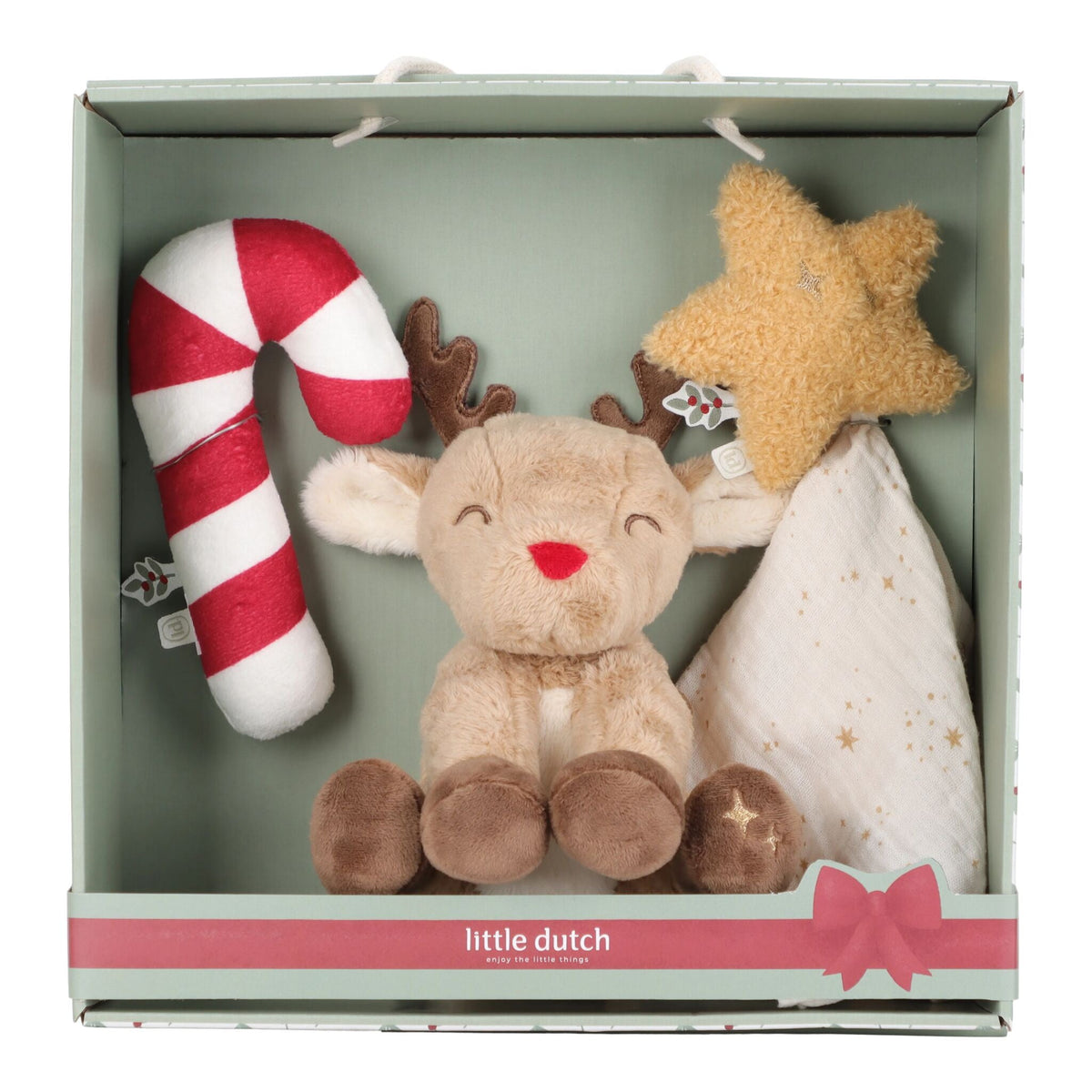 Little Dutch Christmas Newborn Giftset with cuddle cloth, rattle and reindeer