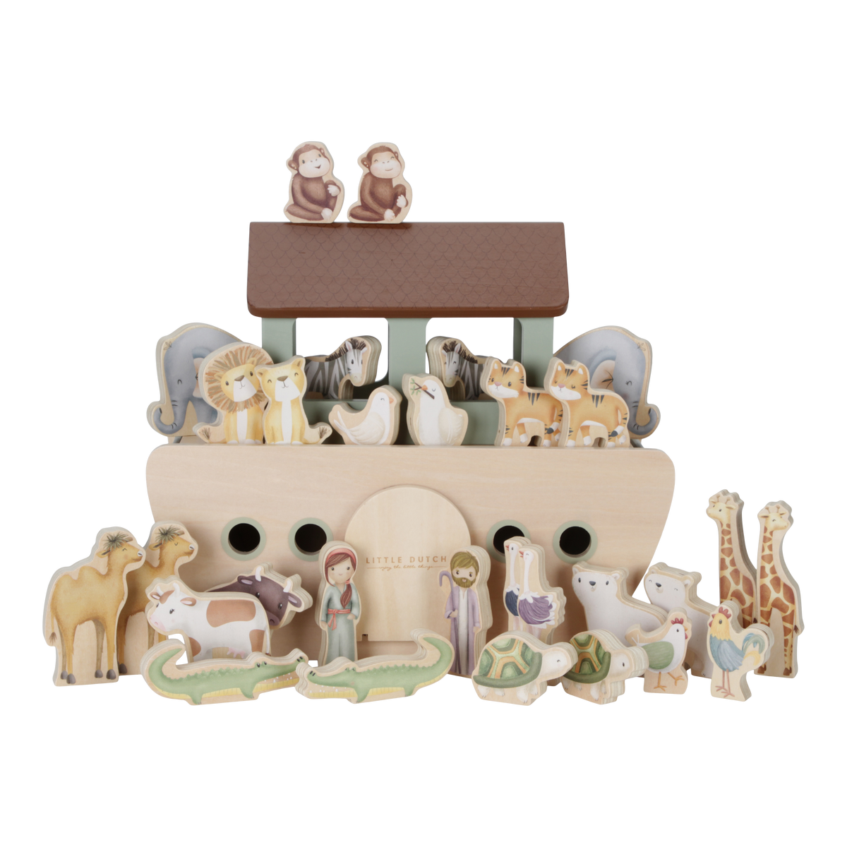 Little Dutch wooden Noah's Ark playset with animal pairs