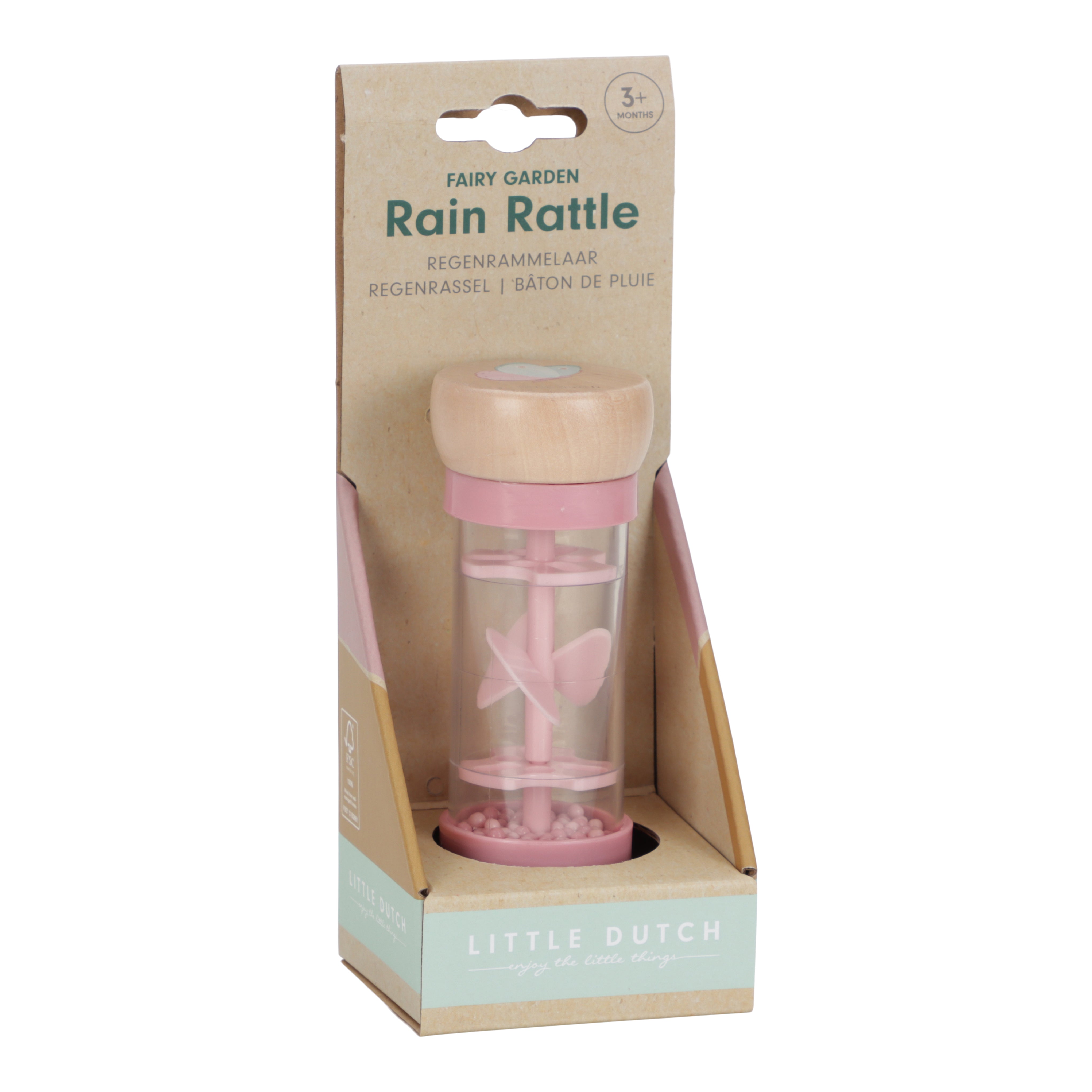 Wooden Rain Rattle - Fairy Garden